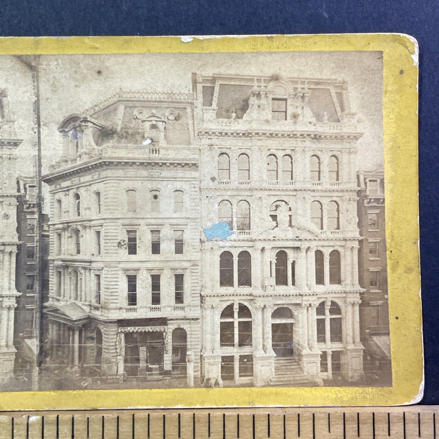 National Park Bank Stereoview Ann St & Broadway Manhattan NY Antique c1872 X2446