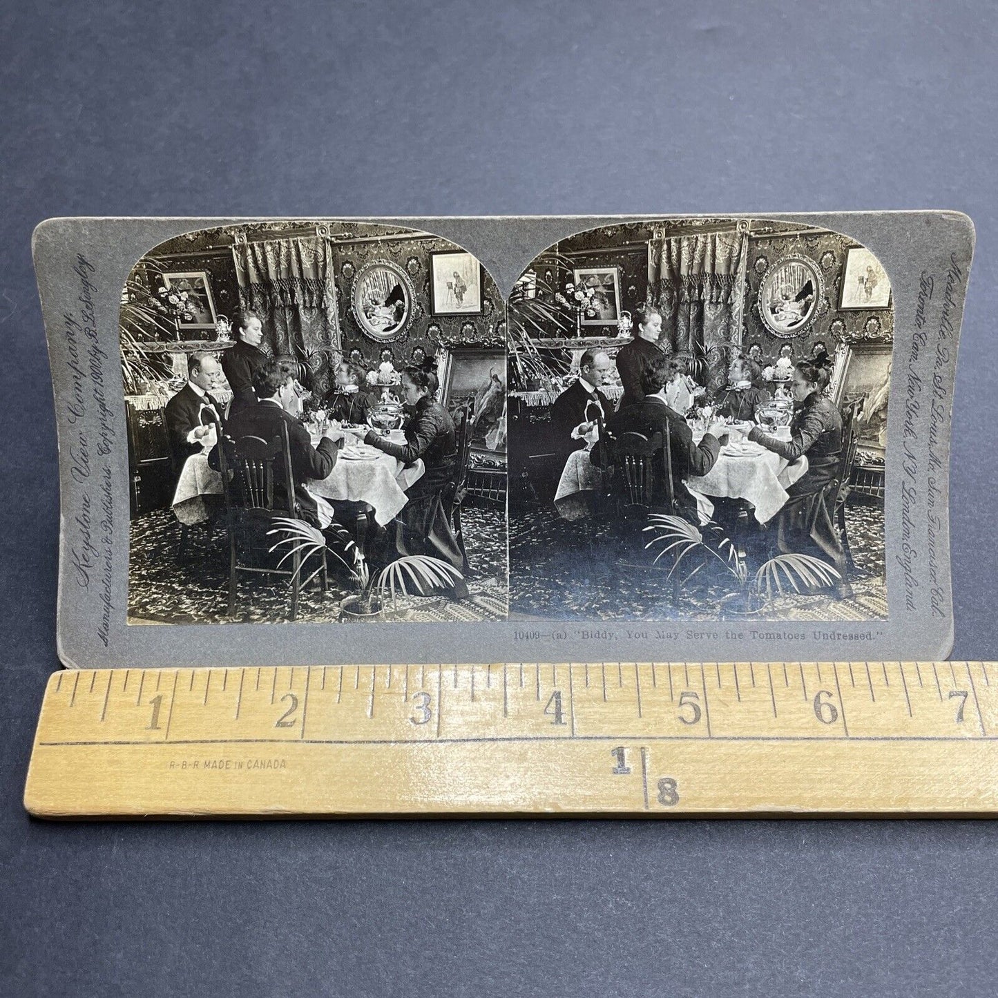 Antique 1900 A Casual Dinner At Turn Of The Century Stereoview Photo Card P1993