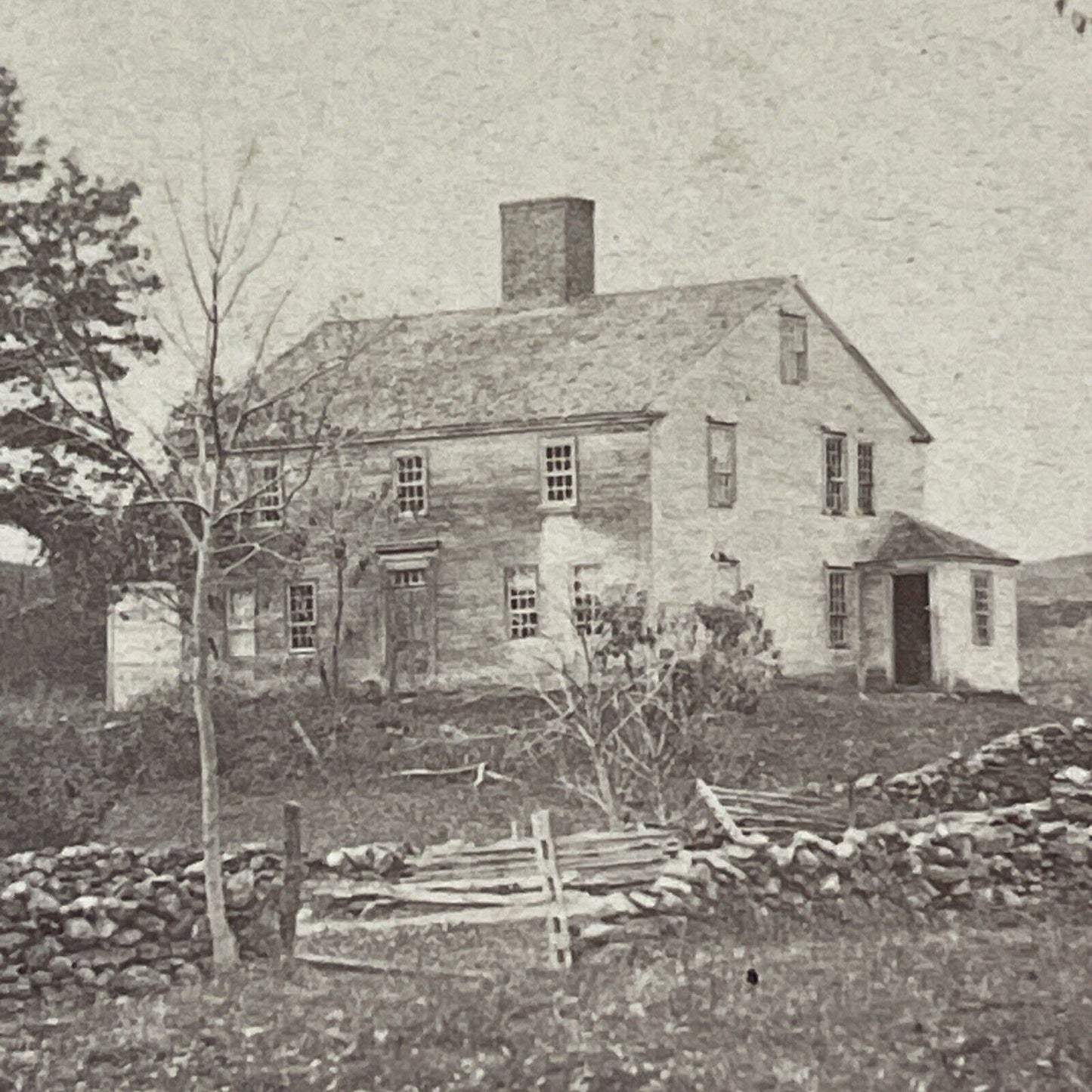 John Greenleaf Whittier Homestead Stereoview Haverhill MA Antique c1869 X940