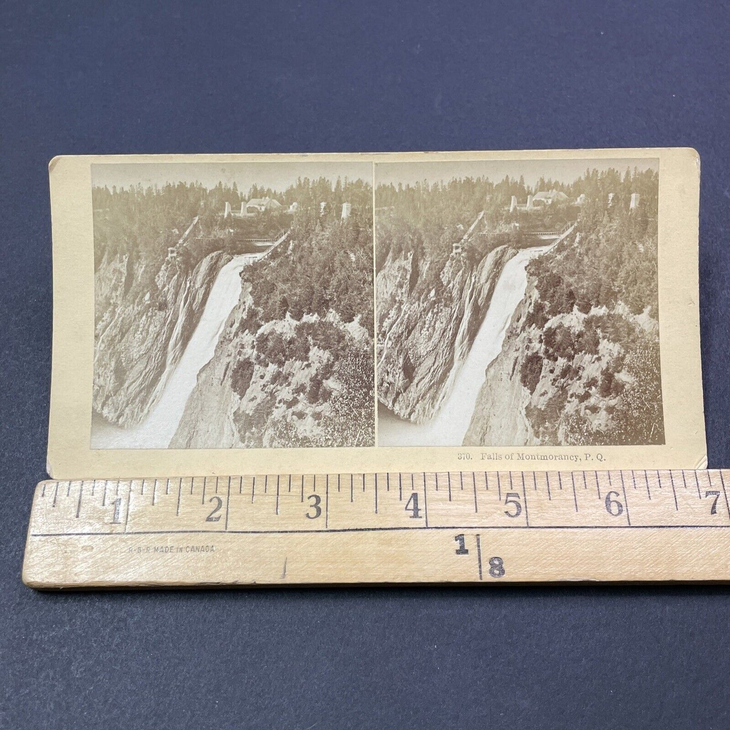 Antique 1880s Montmorency Falls Quebec City Canada Stereoview Photo Card V1977