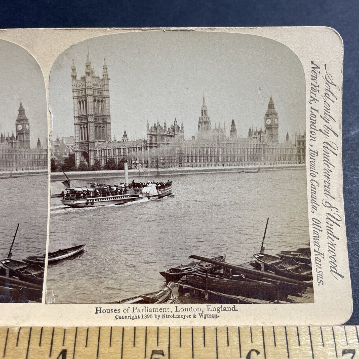 Antique 1896 House Of Parliament London England Stereoview Photo Card P5199