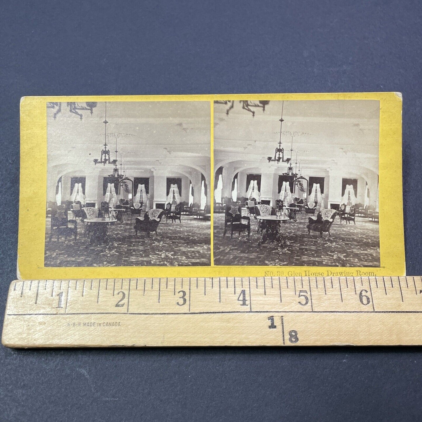 Antique 1870s Formal Room Inside The Glen House NH Stereoview Photo Card V2063