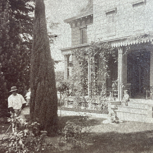 Antique 1870s House And Garden Toronto Ontario Stereoview Photo Card P3980