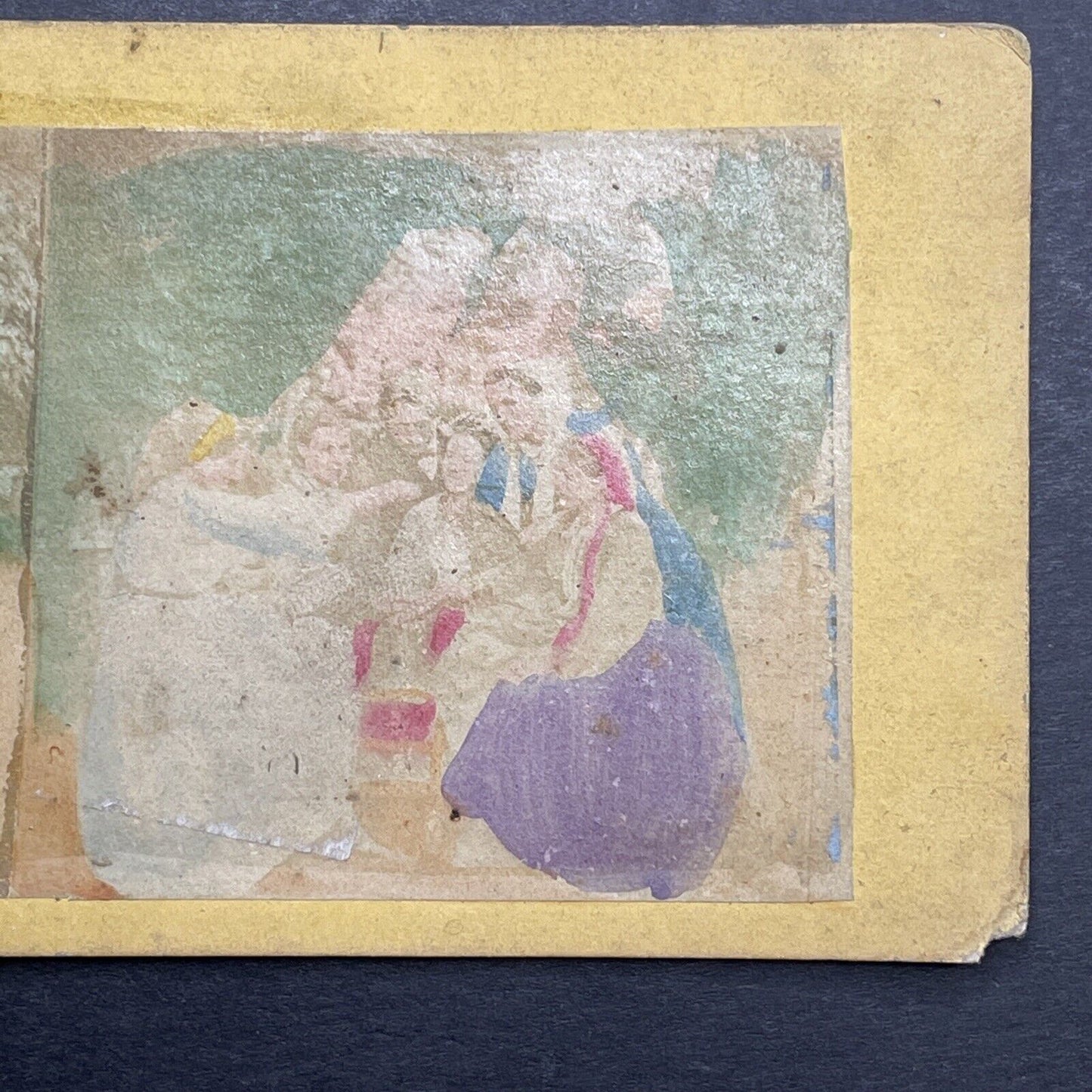 Antique 1850s Women Swearing To Oath A Pact Stereoview Photo Card P1180