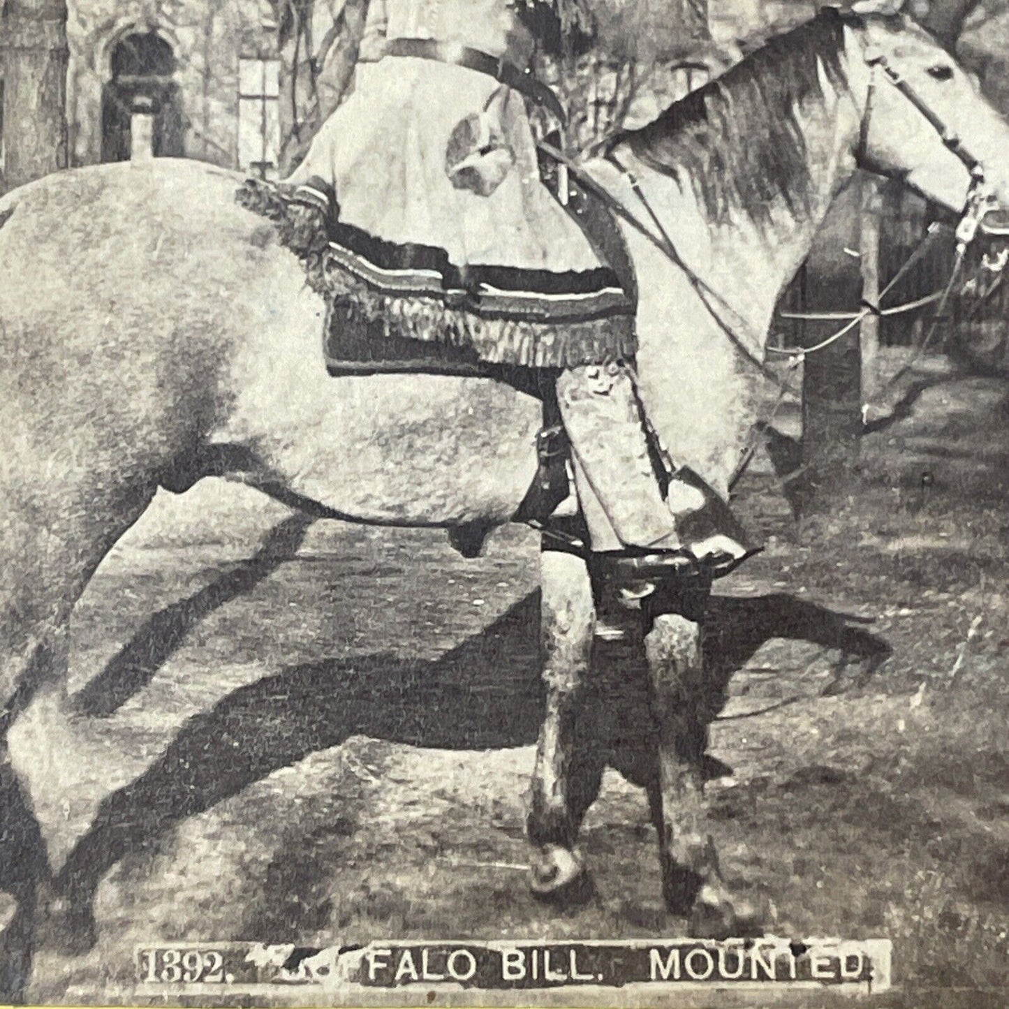 Buffalo Bill Cody Cowboy Bison Hunter Stereoview Photo Card Antique c1877 X1230