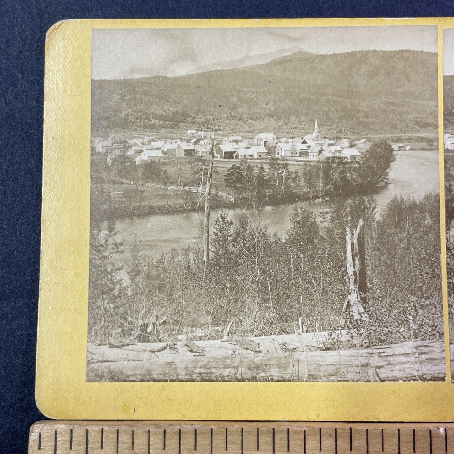 Gorham New Hampshire Stereoview BW Kilburn Photo Card Antique c1872 X885