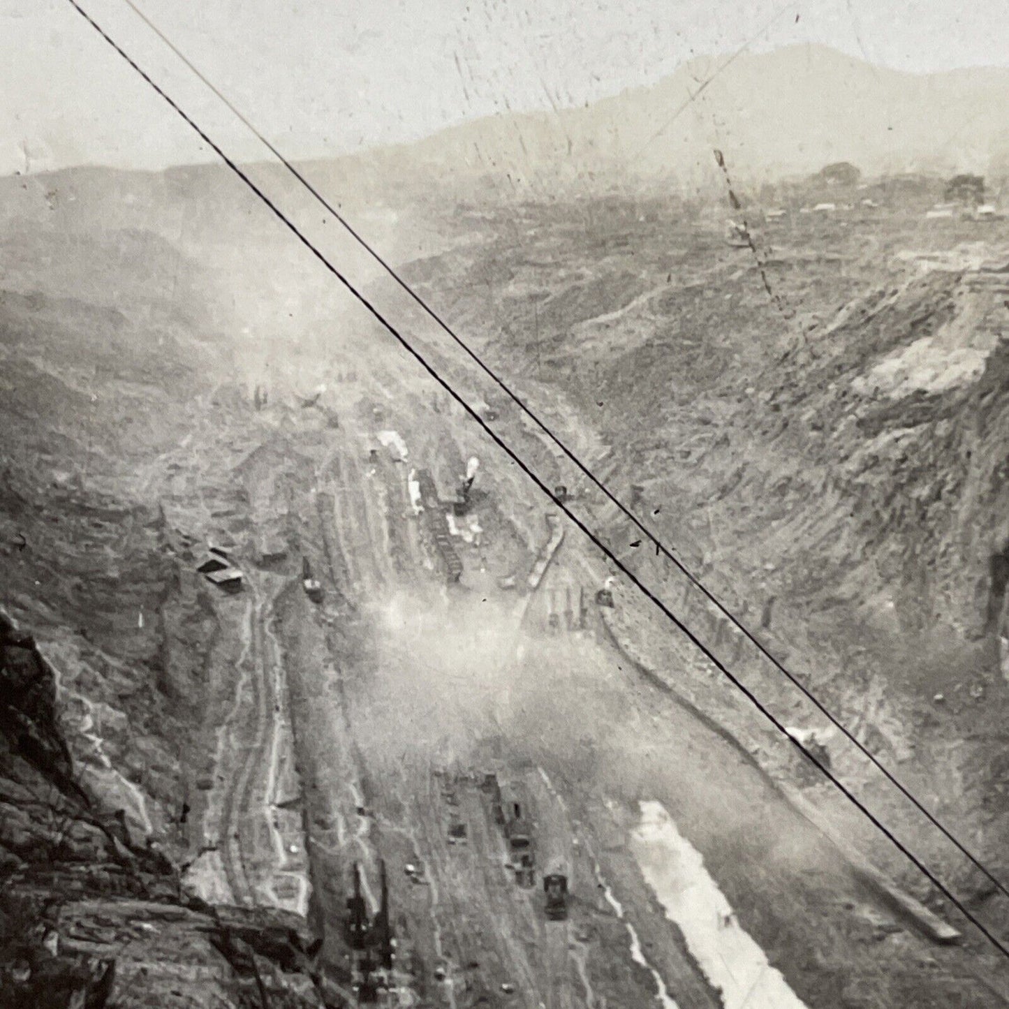 Antique 1913 Panama Canal Landslides Stereoview Photo Card P4460