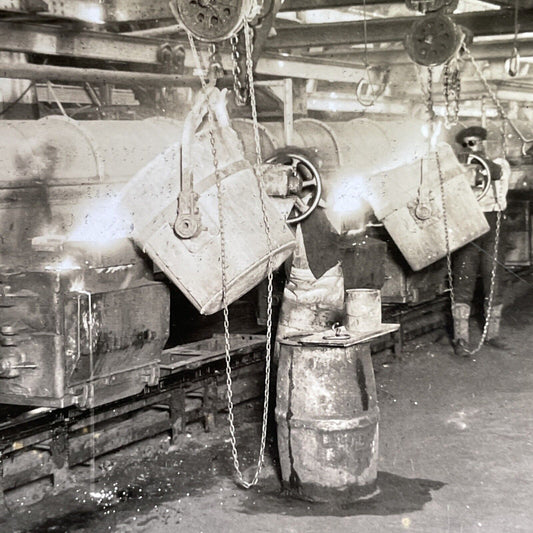 Antique 1929 Ford Engine Plant Detroit Michigan Stereoview Photo Card P1681