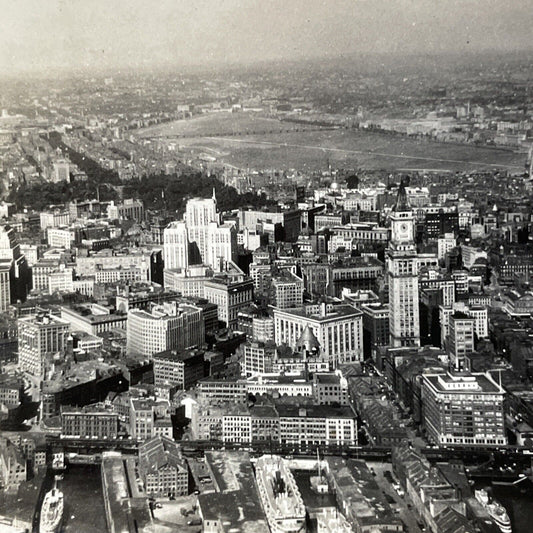 Antique 1920s Boston Massachusetts Downtown Stereoview Photo Card V2637