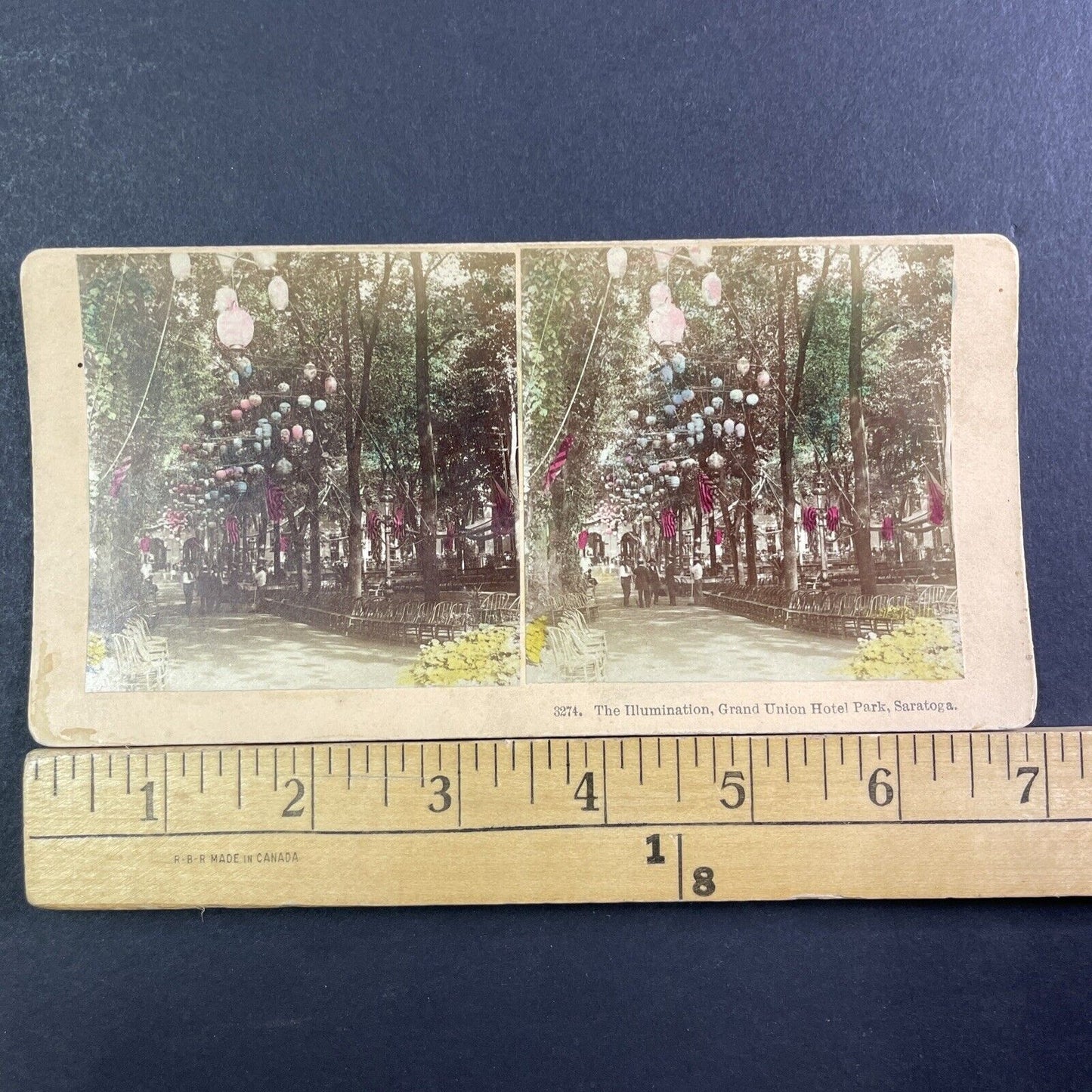 Grand Union Hotel Park Saratoga Springs NY Stereoview Antique c1885 X3828