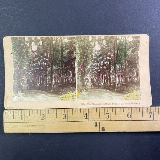 Grand Union Hotel Park Saratoga Springs NY Stereoview Antique c1885 X3828