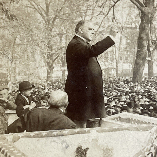 Antique 1900 President McKinley In Quincy Illinois Stereoview Photo Card P4365