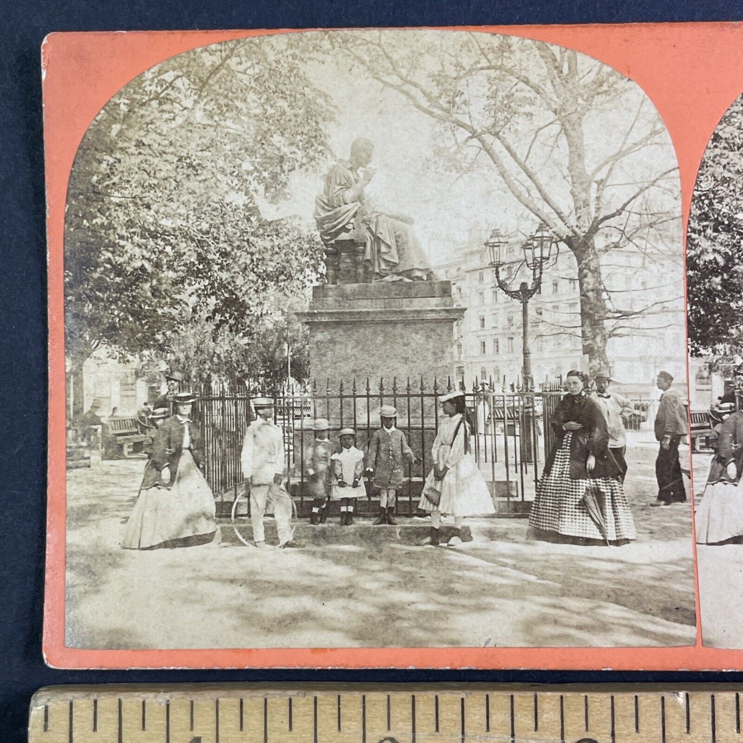 Jean-Jacques Rousseau Island Stereoview Geneva Switzerland Antique c1875 X3603