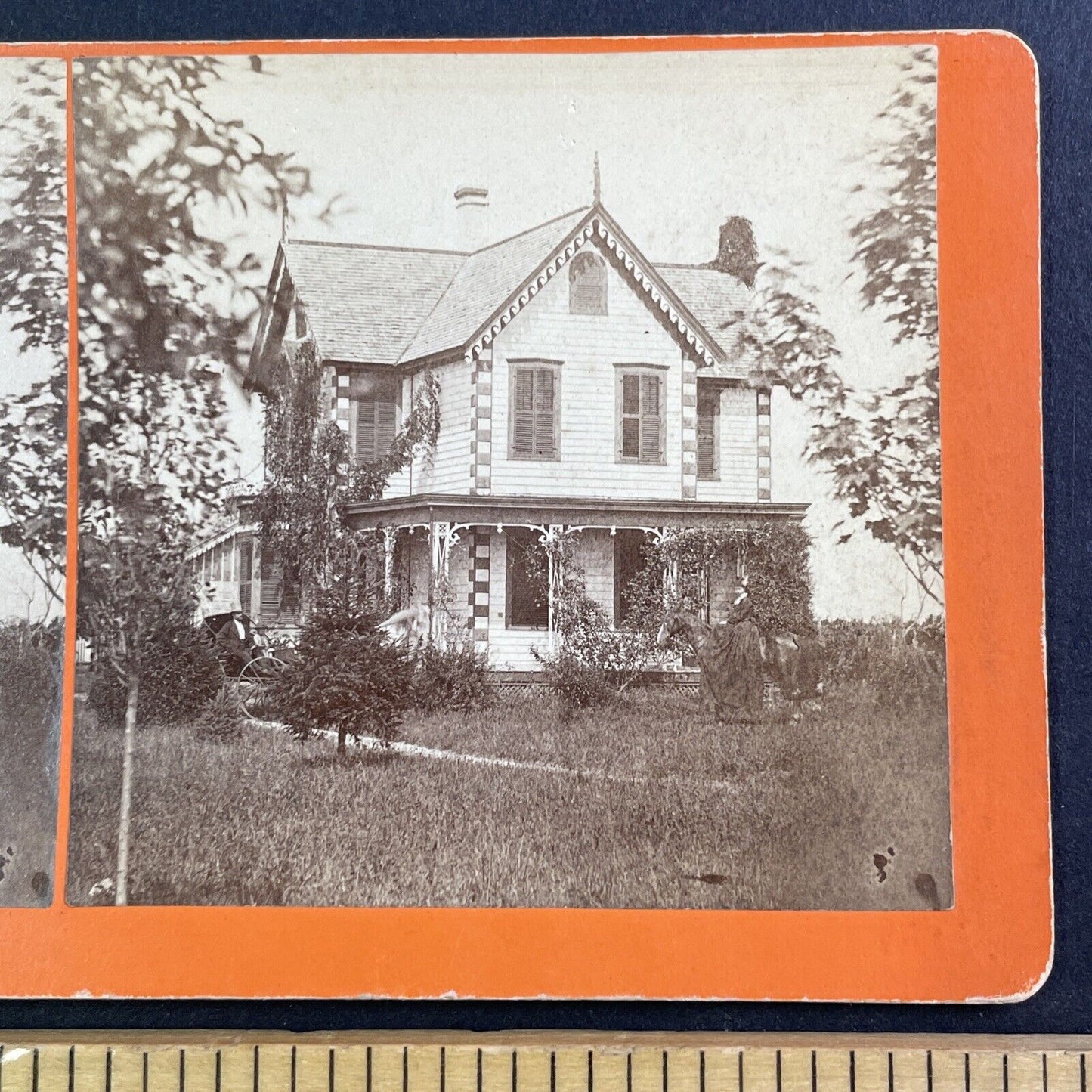 Victorian House in Perry County Pennsylvania Stereoview Antique c1860s Y450