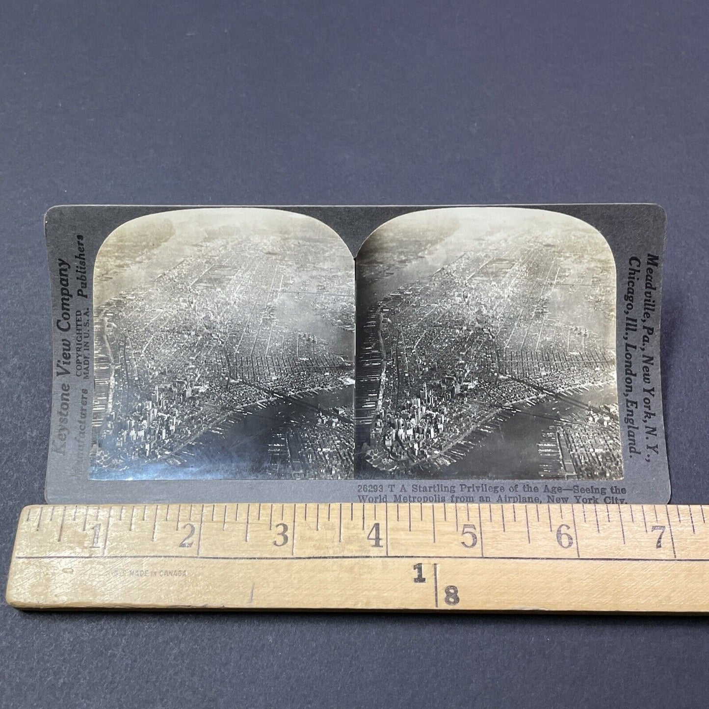 Antique 1920s Manhattan New York City View Stereoview Photo Card V1862