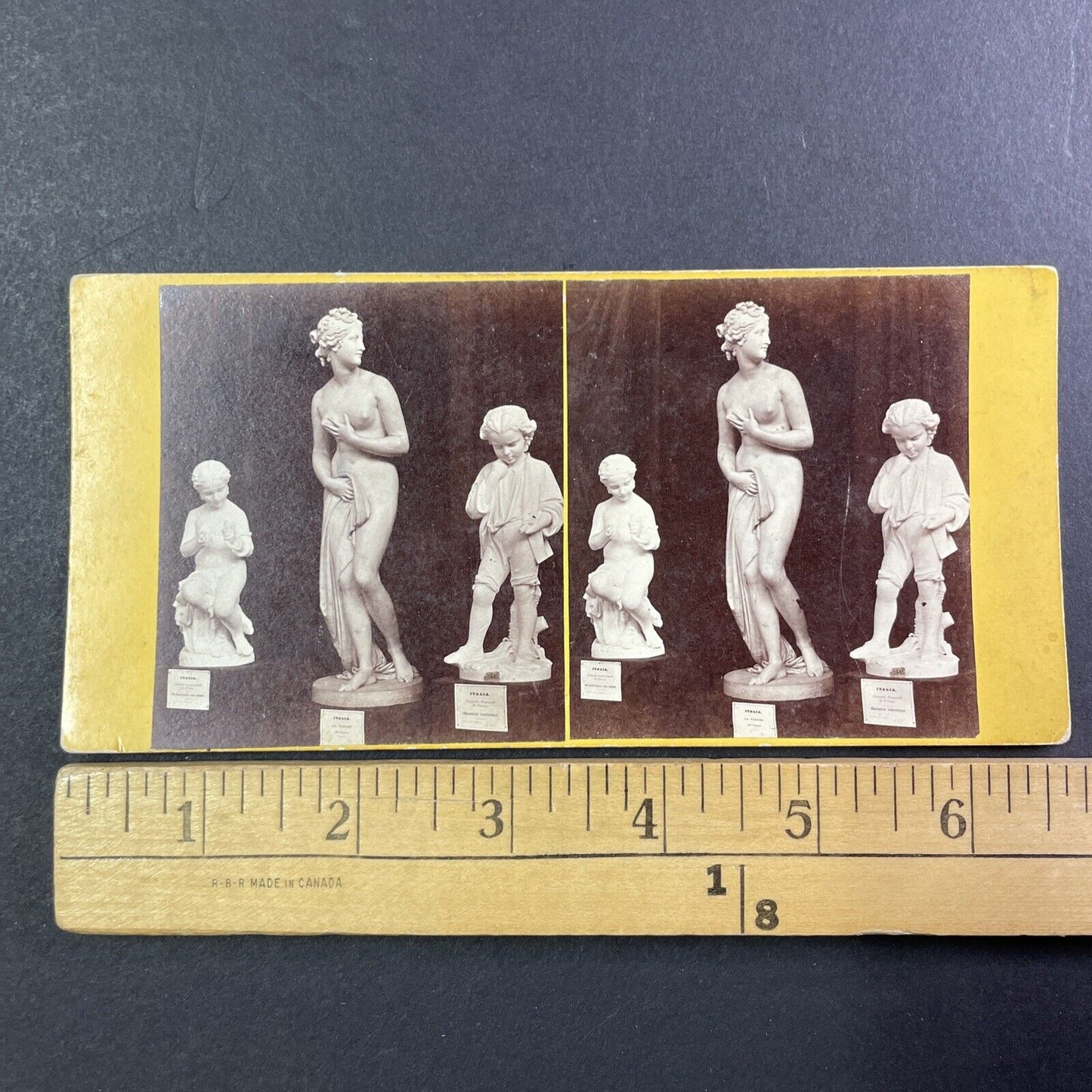 Marble Statues at the 1862 London Fair Stereoview Antique c1862 Y505