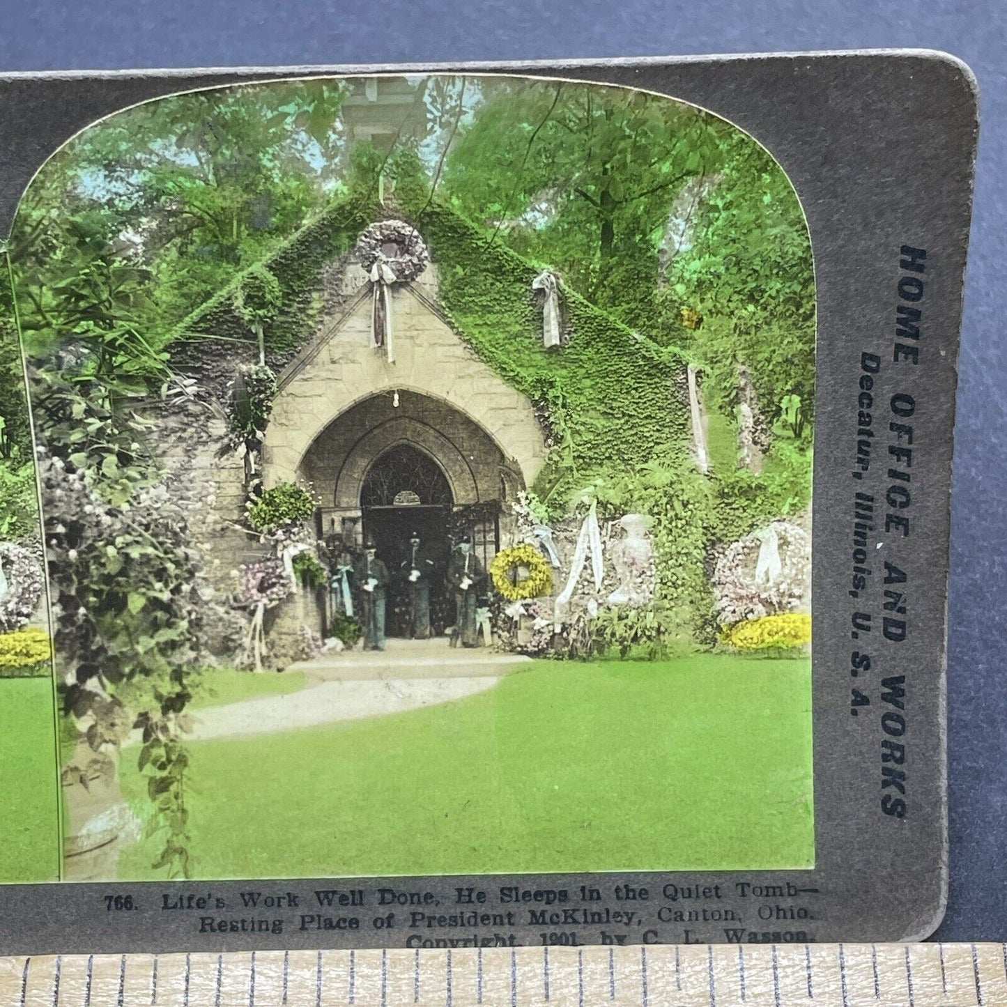 Antique 1901 Tomb Of President McKinley Canton Ohio Stereoview Photo Card P1862