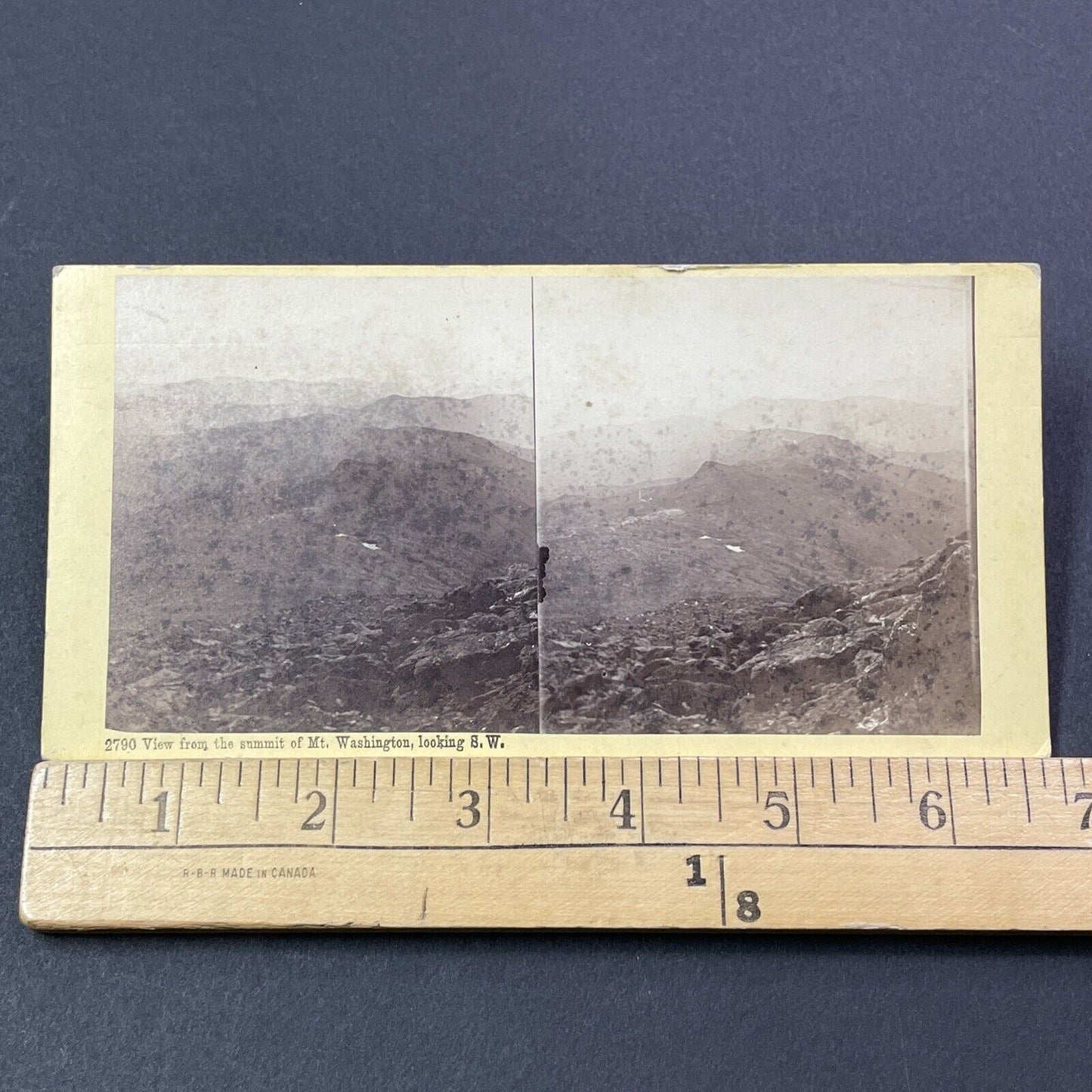 Antique 1870s Mount Washington Summit New Hampshire Stereoview Photo Card V1772