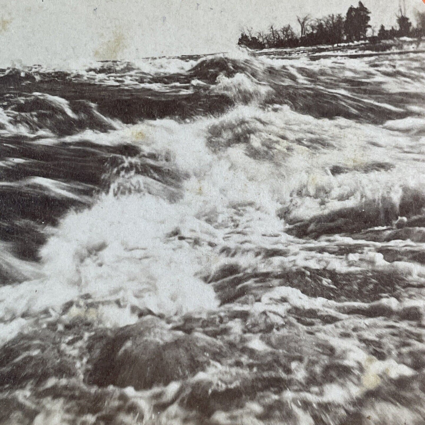 Upper River Rapids Niagara Falls Stereoview S.J. Mason Antique c1870s Y2553