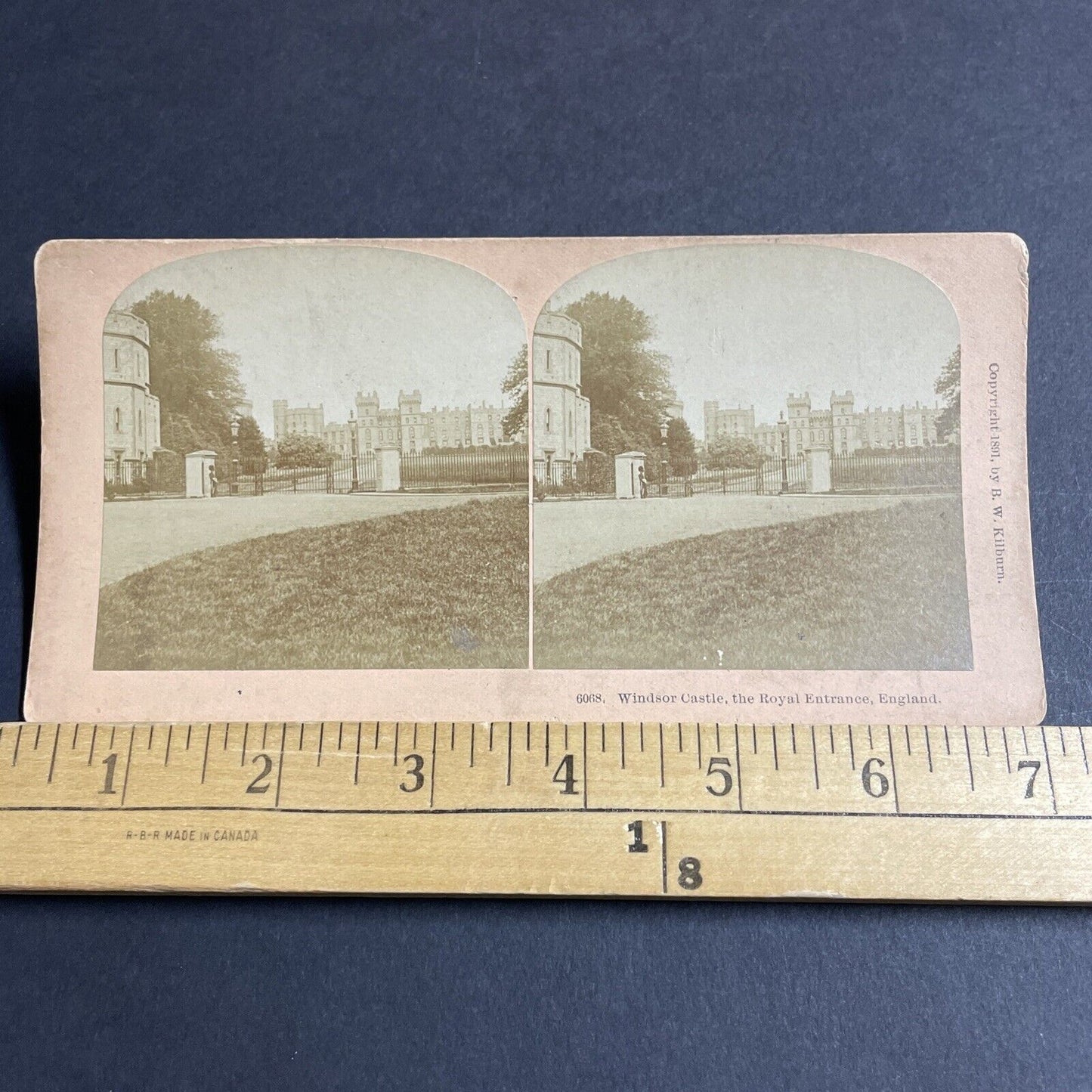 Antique 1891 Windsor Castle Royal Entrance Gate Stereoview Photo Card P4515