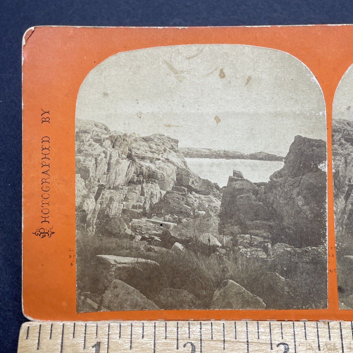 Antique 1860s Isles Of Shoals Maine / New Hampshire Stereoview Photo Card V1722