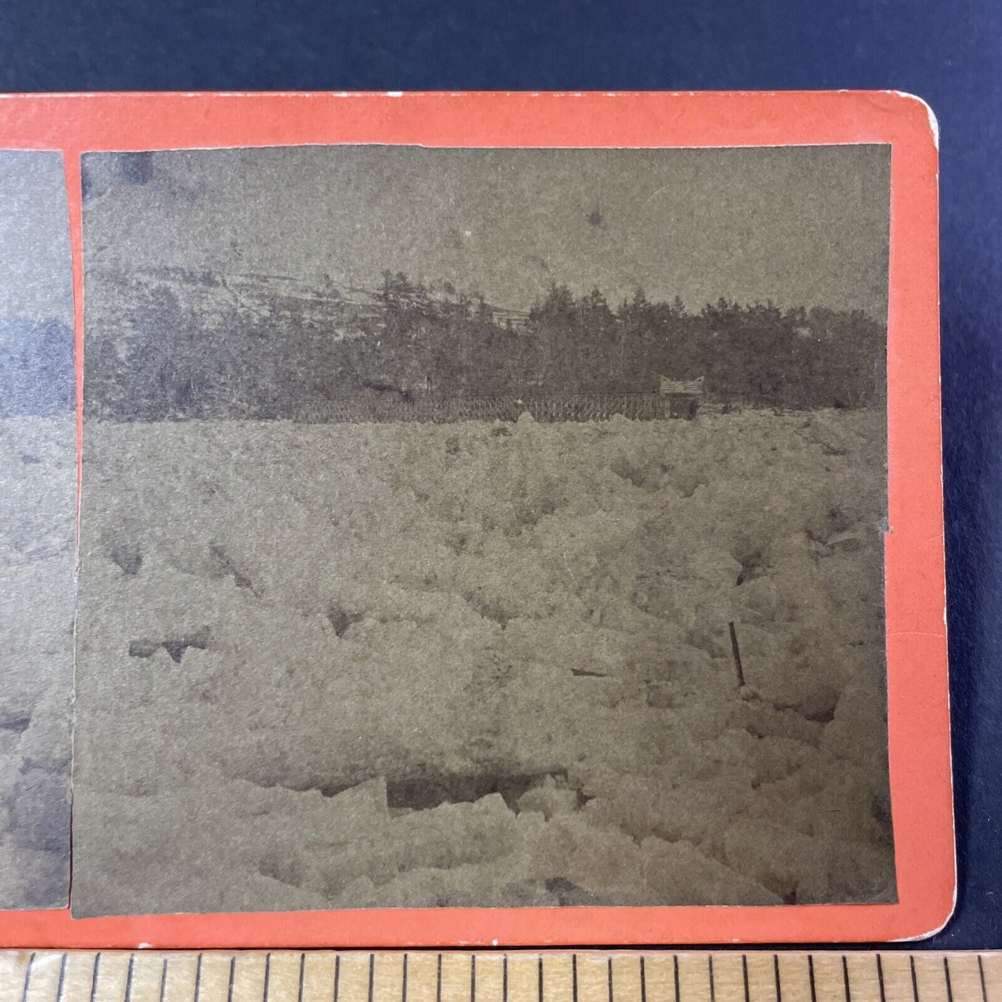 Antique 1860s Kennisis River Ice Jam Haliburton ON Stereoview Photo Card P381-13