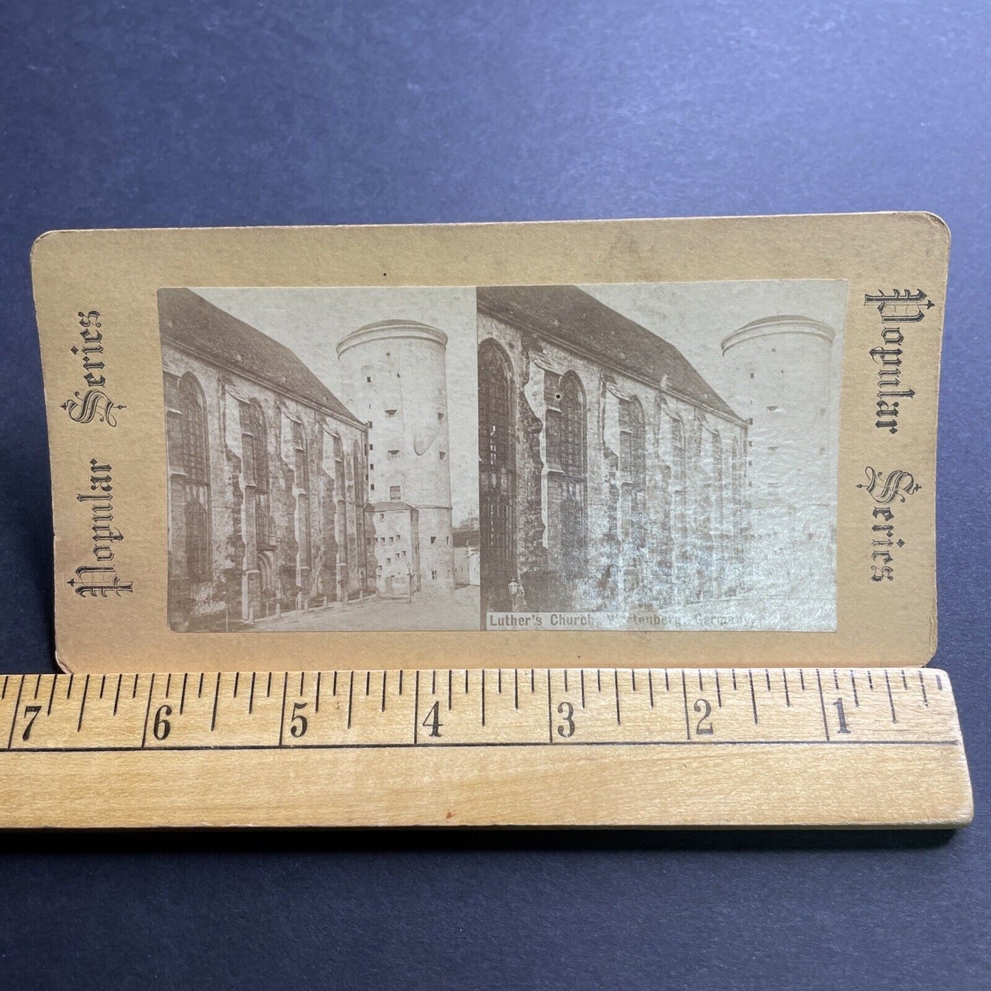 Antique 1860s All Saints Luther Lutheran Church Stereoview Photo Card P2097