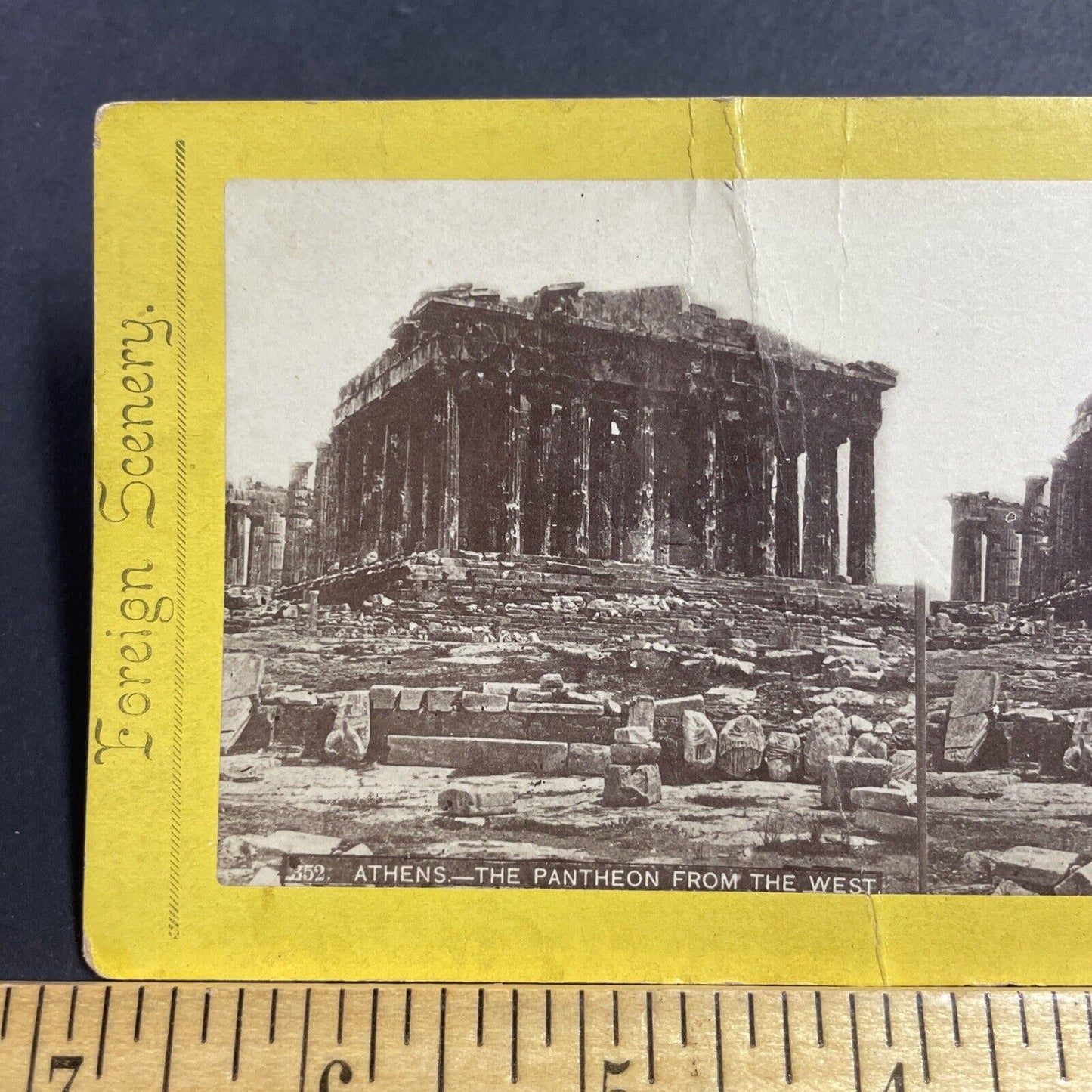 Antique 1870s Pantheon Athens Greece Unexcavated Stereoview Photo Card P1980-05