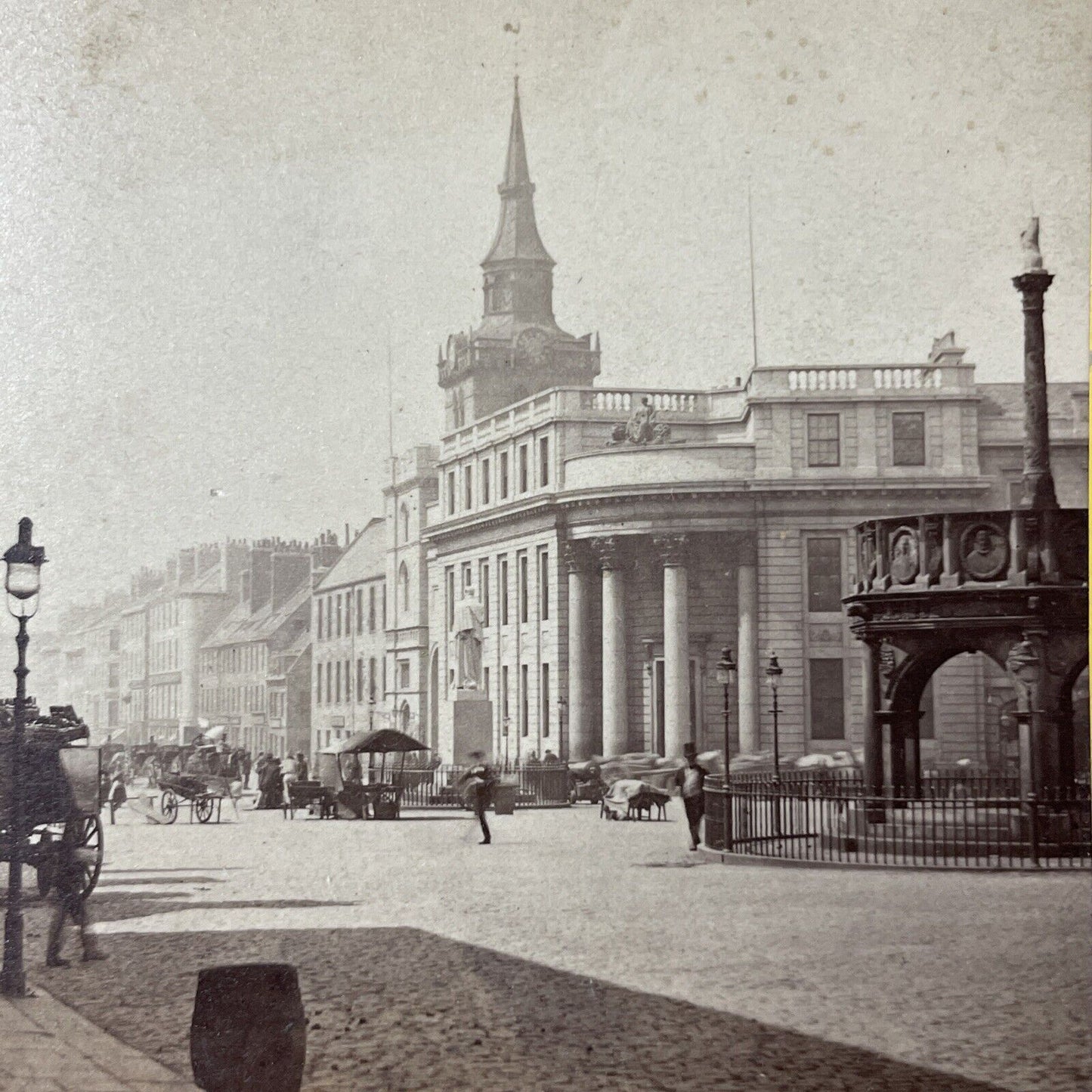 Antique 1870s Castle Street Aberdeen Scotland Stereoview Photo Card P2460-01