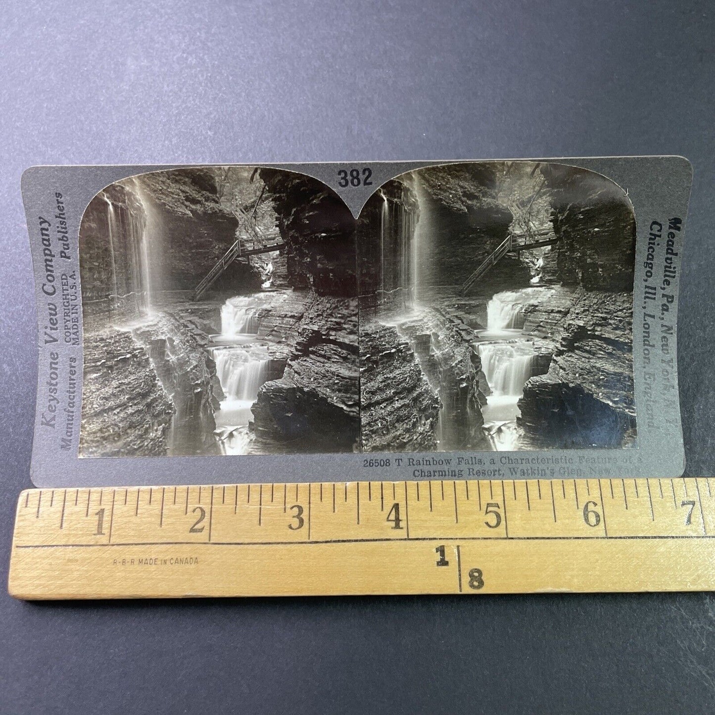 Antique 1910s Caverns At Watkins Glen New York Stereoview Photo Card P3282