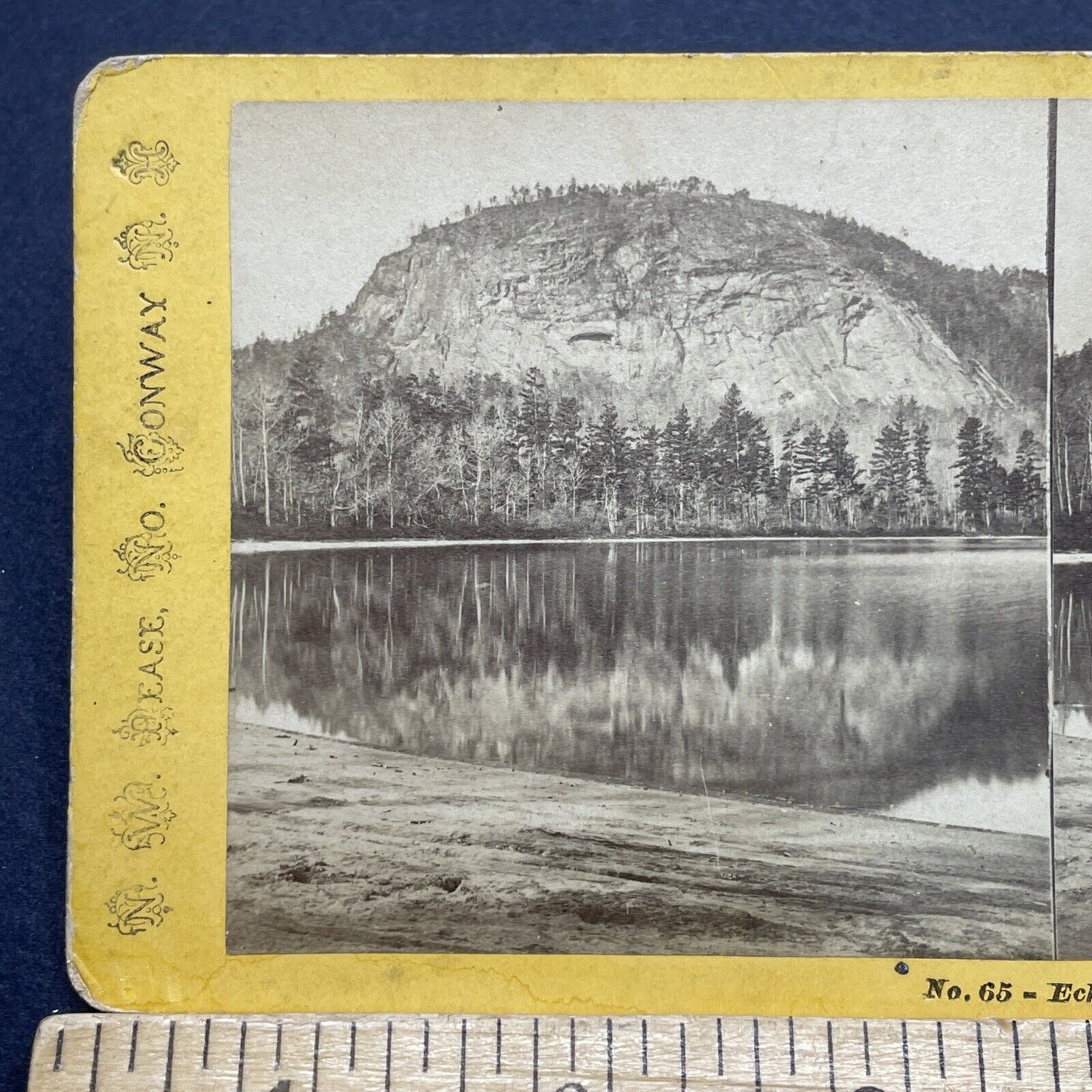 Antique 1870s Echo Lake Conway New Hampshire Stereoview Photo Card V1712