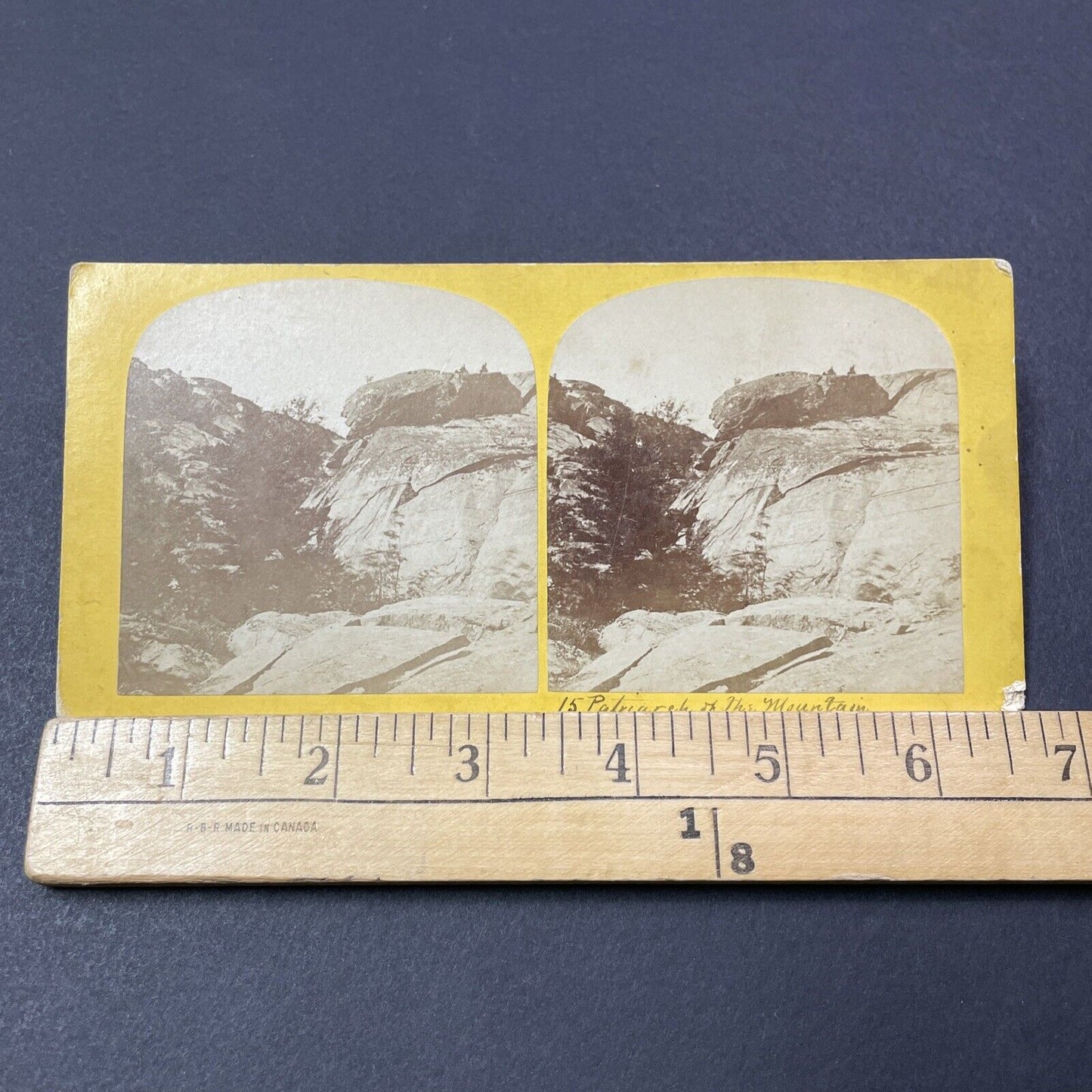 Antique 1870s Mount Monadnock Patriarch Summit Stereoview Photo Card V2106