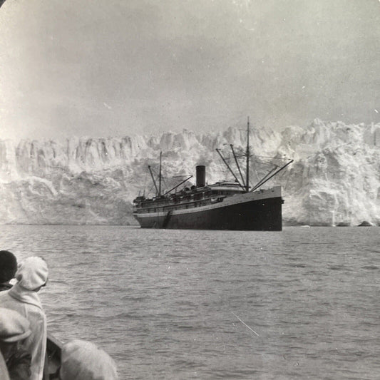 Antique 1920s Prince William Sound Alaska Glacier Stereoview Photo Card P1593