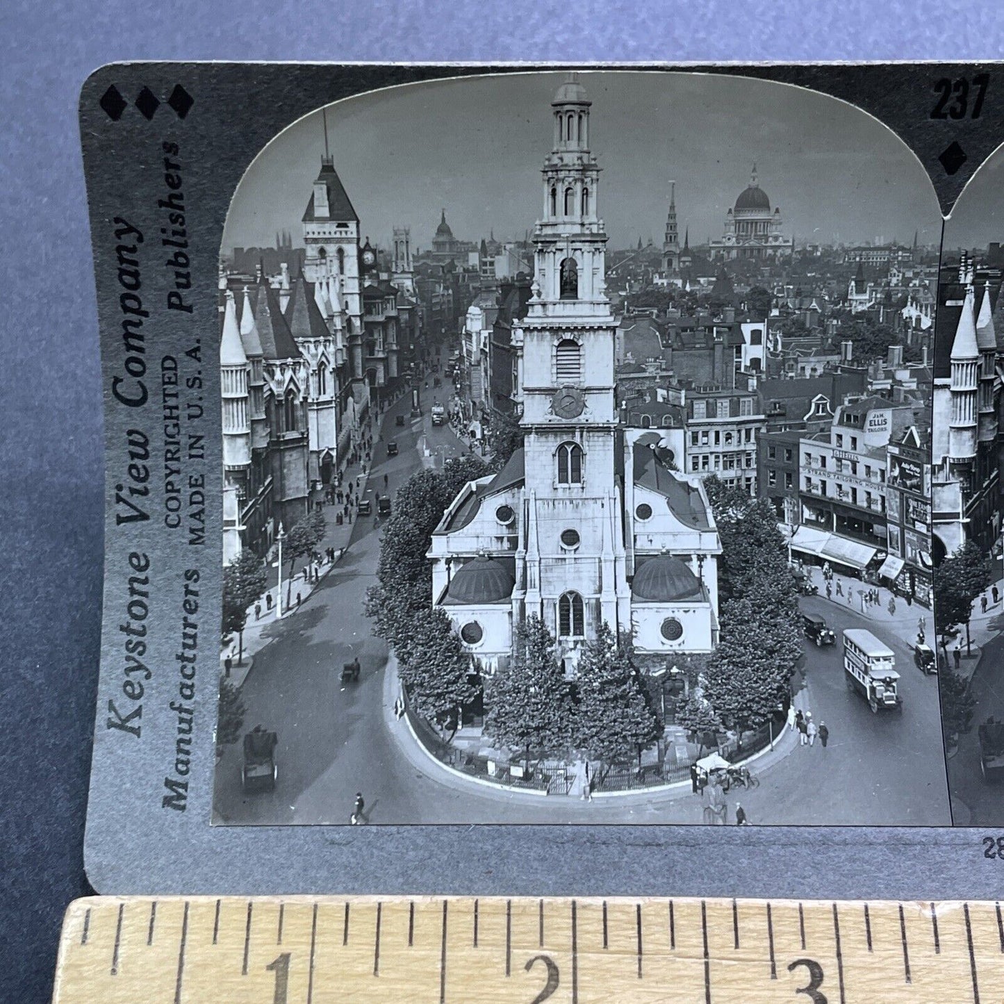 Antique 1920s The Strand Circle London England Stereoview Photo Card V2961