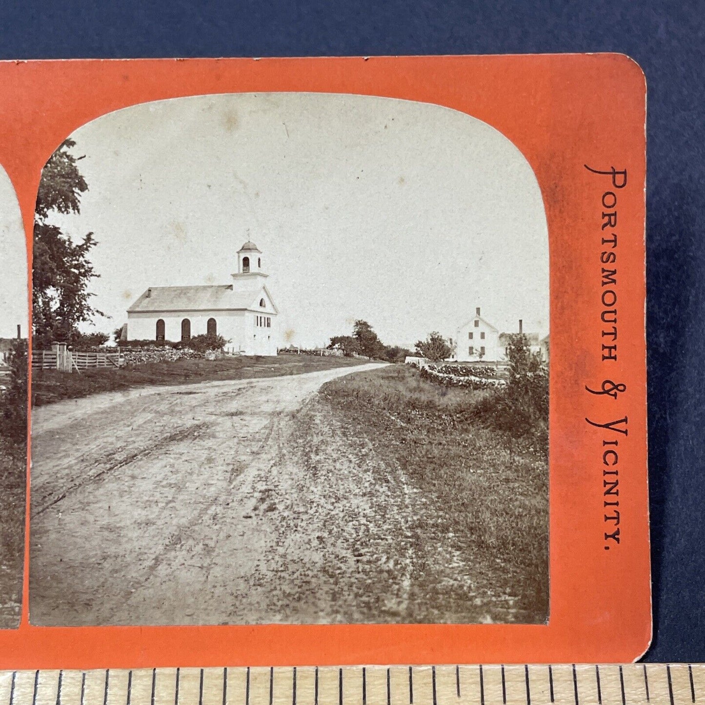 Antique 1863 First Congregational Church Eliot Maine Stereoview Photo Card V2146