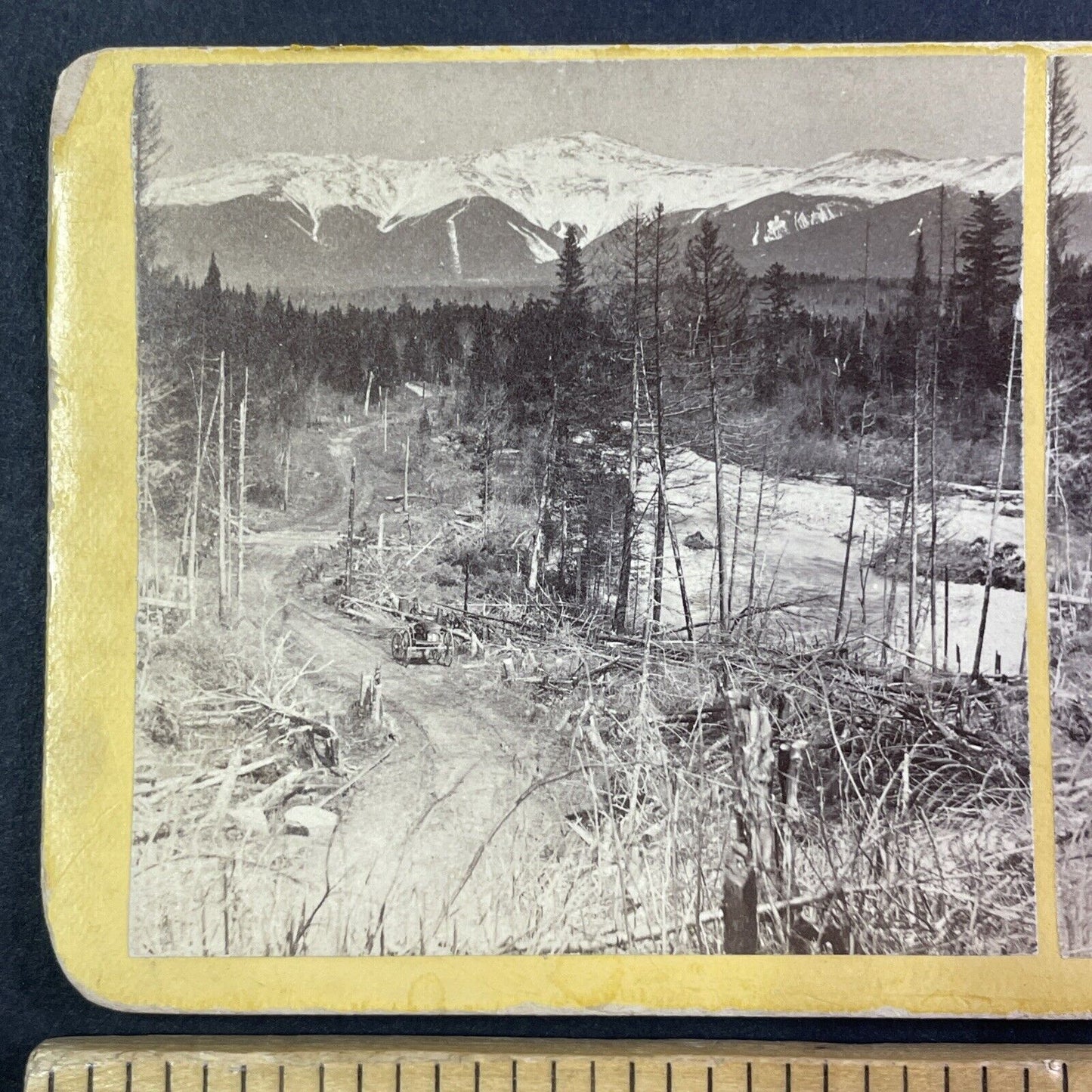 Building A Road To Mount Washington Stereoview New Hampshire c1870s Y939