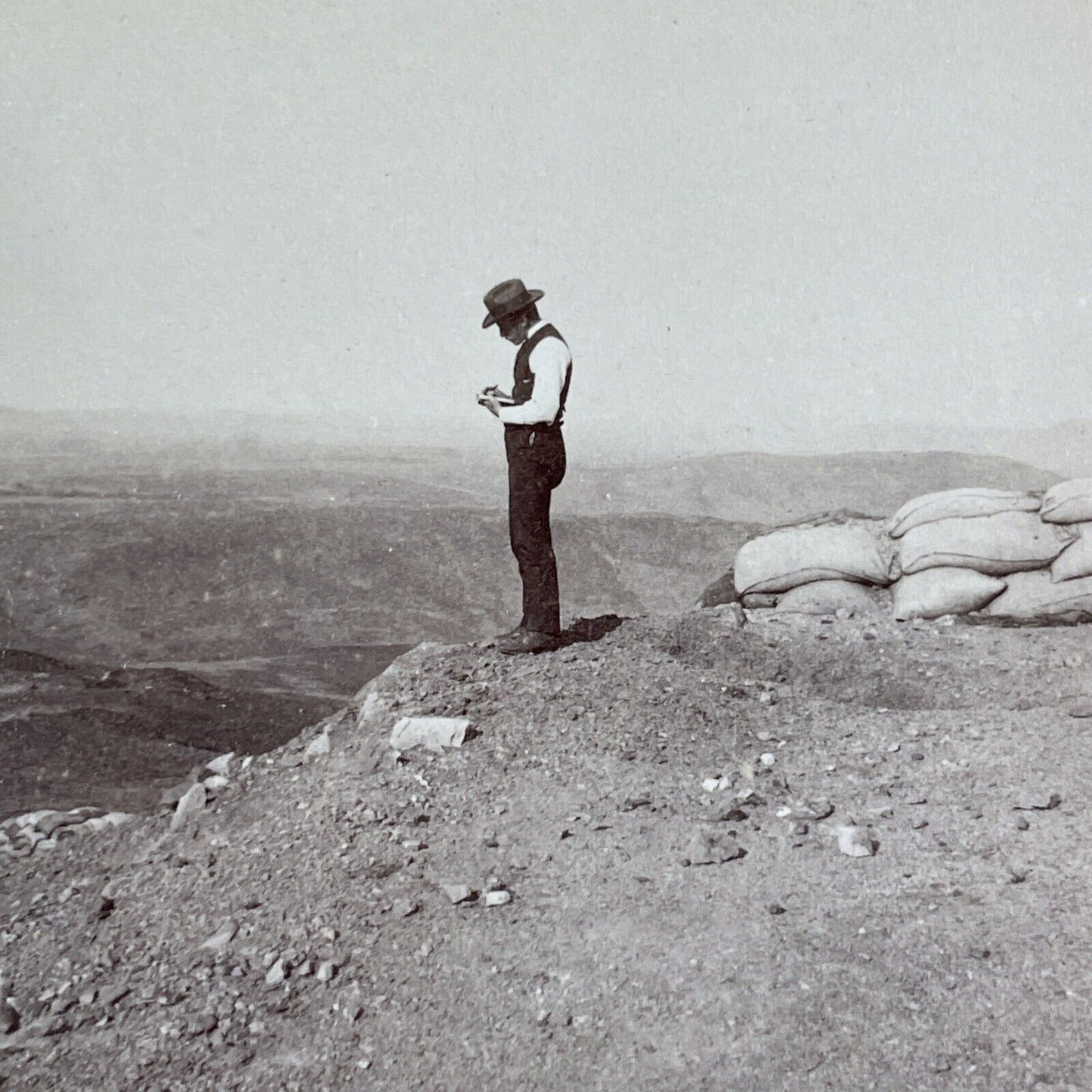 Spion Kop British Attack Hill Stereoview Boer War South Africa c1901 Y3017