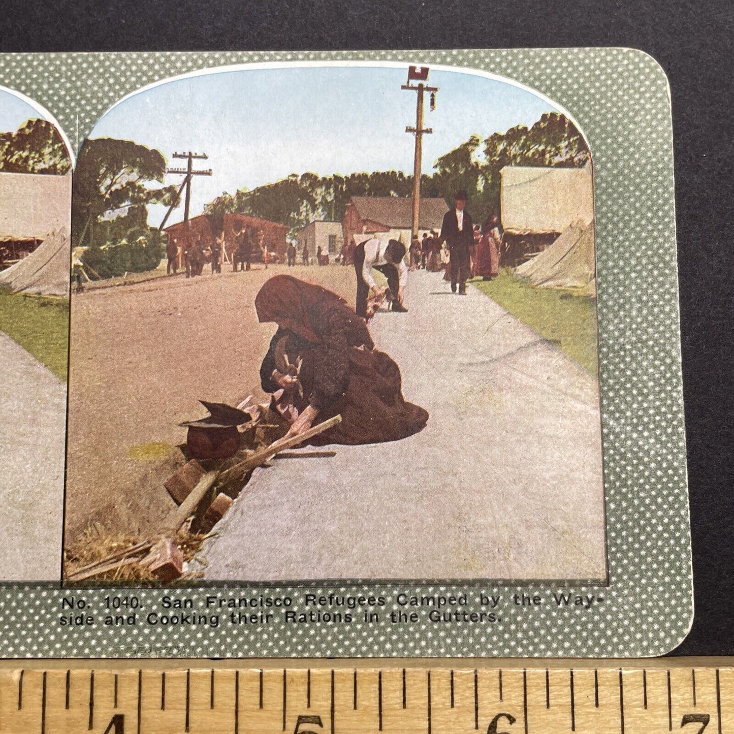 Antique 1910s San Francisco Earthquake Gutter Girl Stereoview Photo Card 2300-39