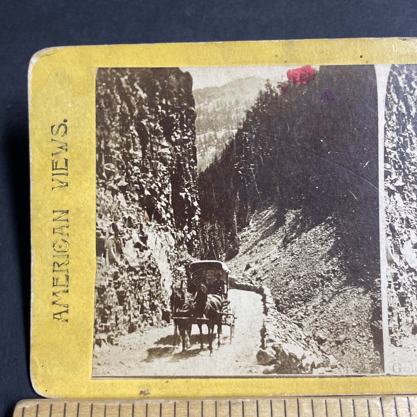 Antique 1870s Golden Gate Road Yellowstone Park Stereoview Photo Card P4777