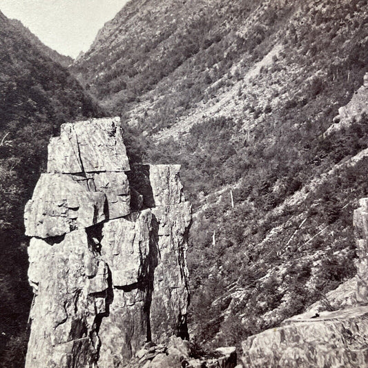 Antique 1866 Rock Column Dixville Notch NH Stereoview Photo Card V1987