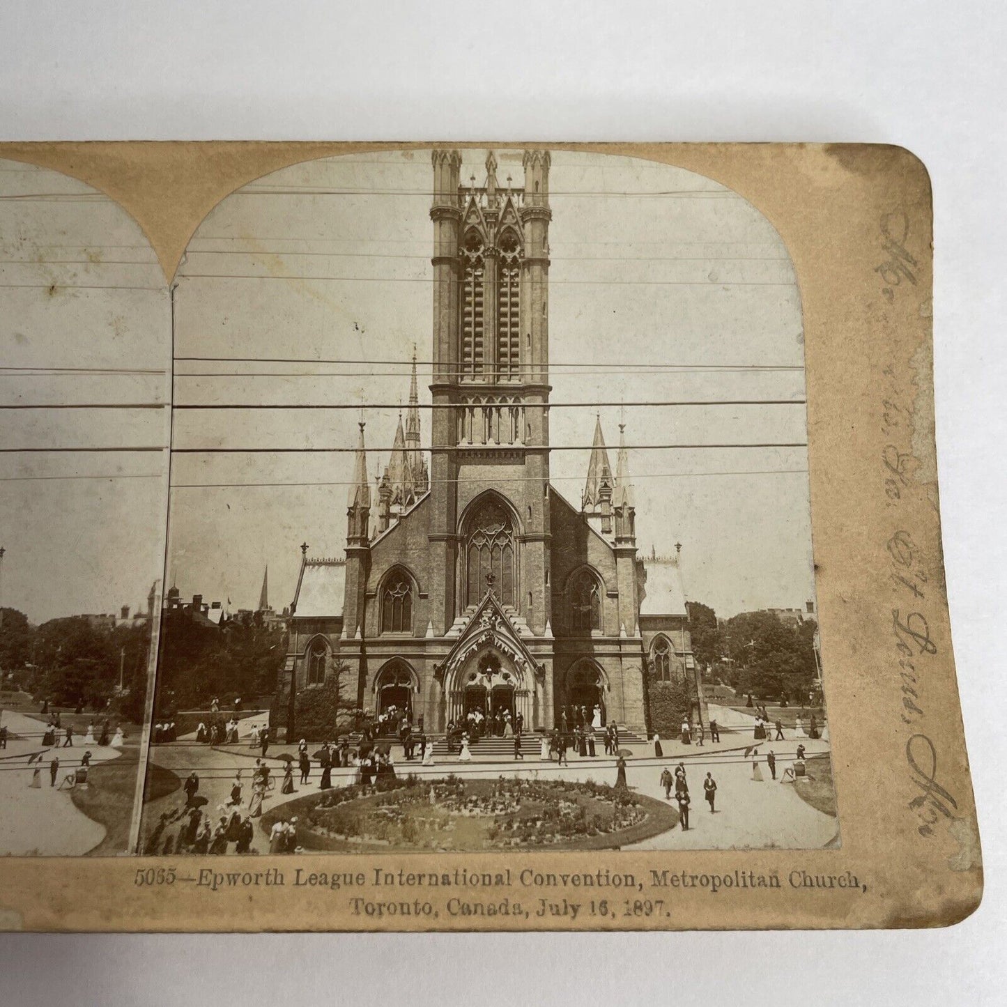 Antique 1897 Metropolitan Church Queen St Toronto Ontario Stereoview Photo PC613