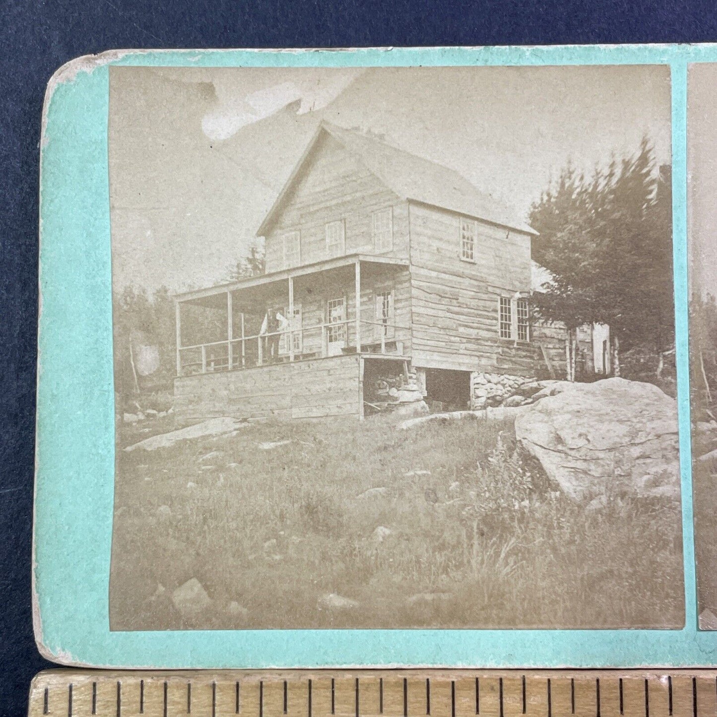Hermit House Warner NH Mountains Stereoview MC Harriman Antique c1875 X1212