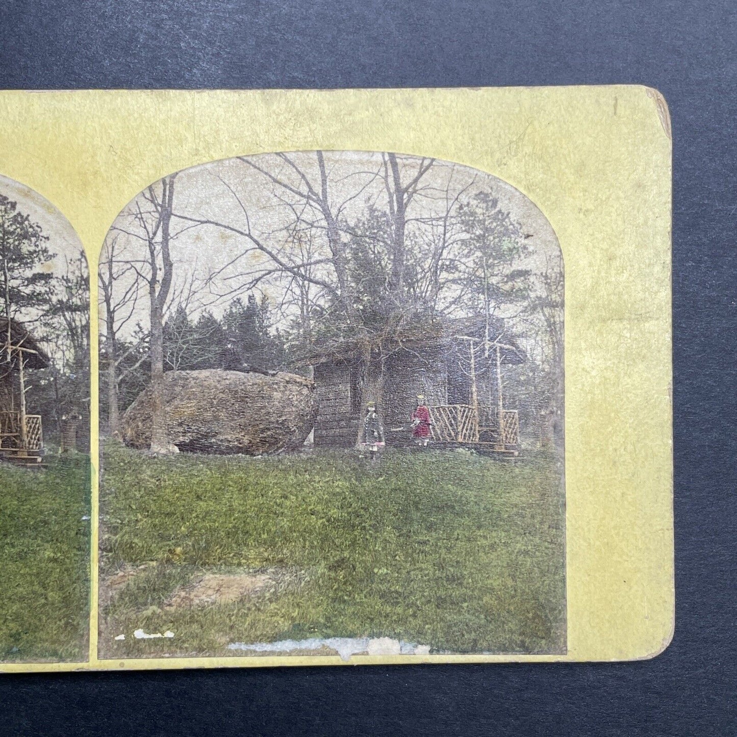 Antique 1860s New Hampshire Homesteaders Stereoview Photo Card P1177