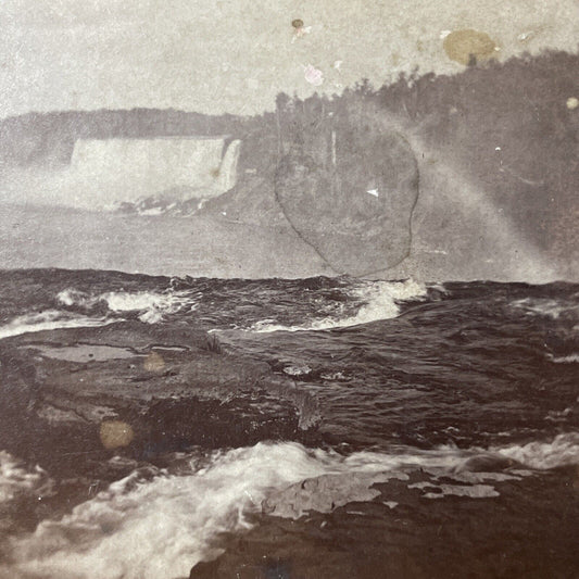 Antique 1870s Top Edge Of Niagara Falls Stereoview Photo Card P2460-20