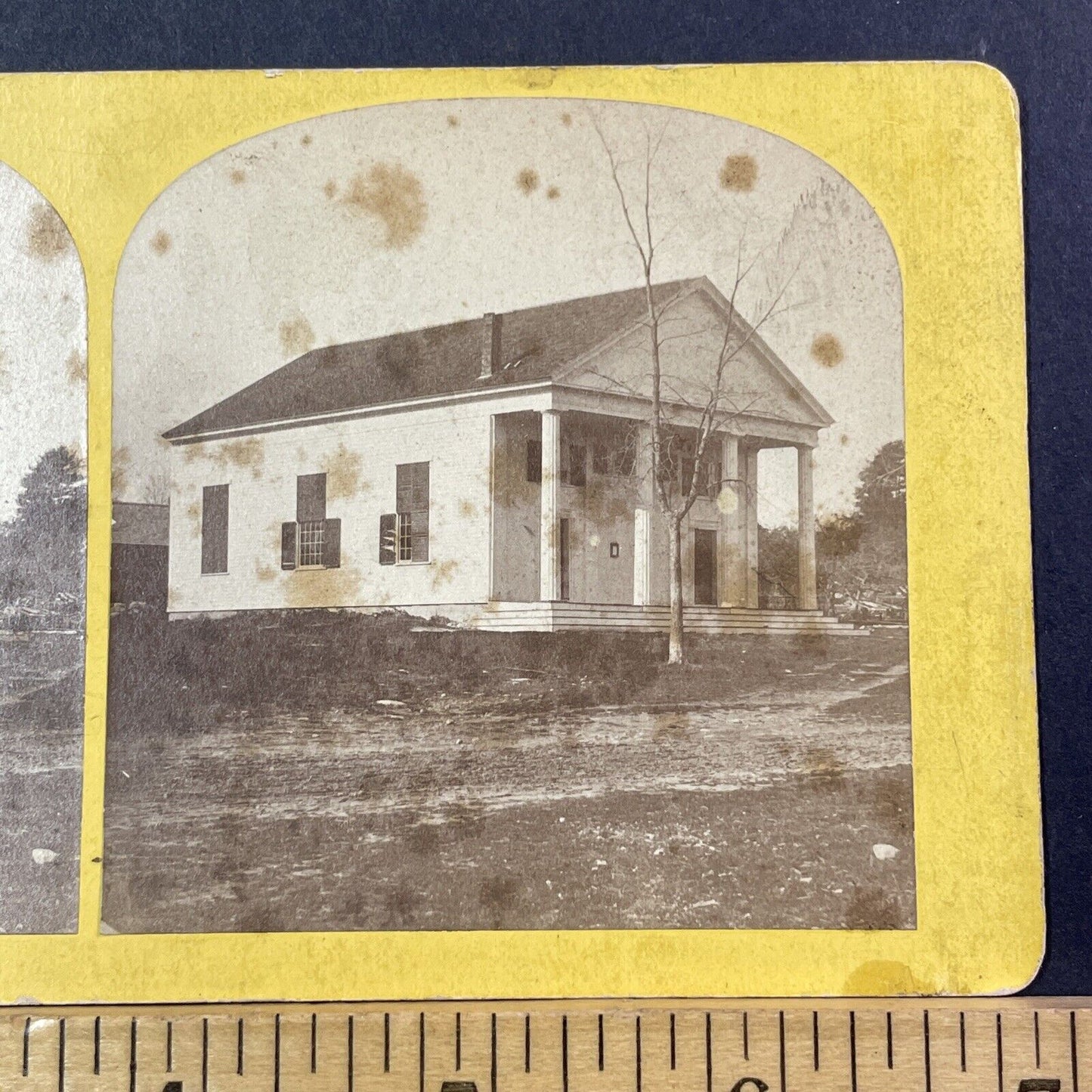 North Reading Congregational Church Stereoview William Hobbs Antique 1872 X889