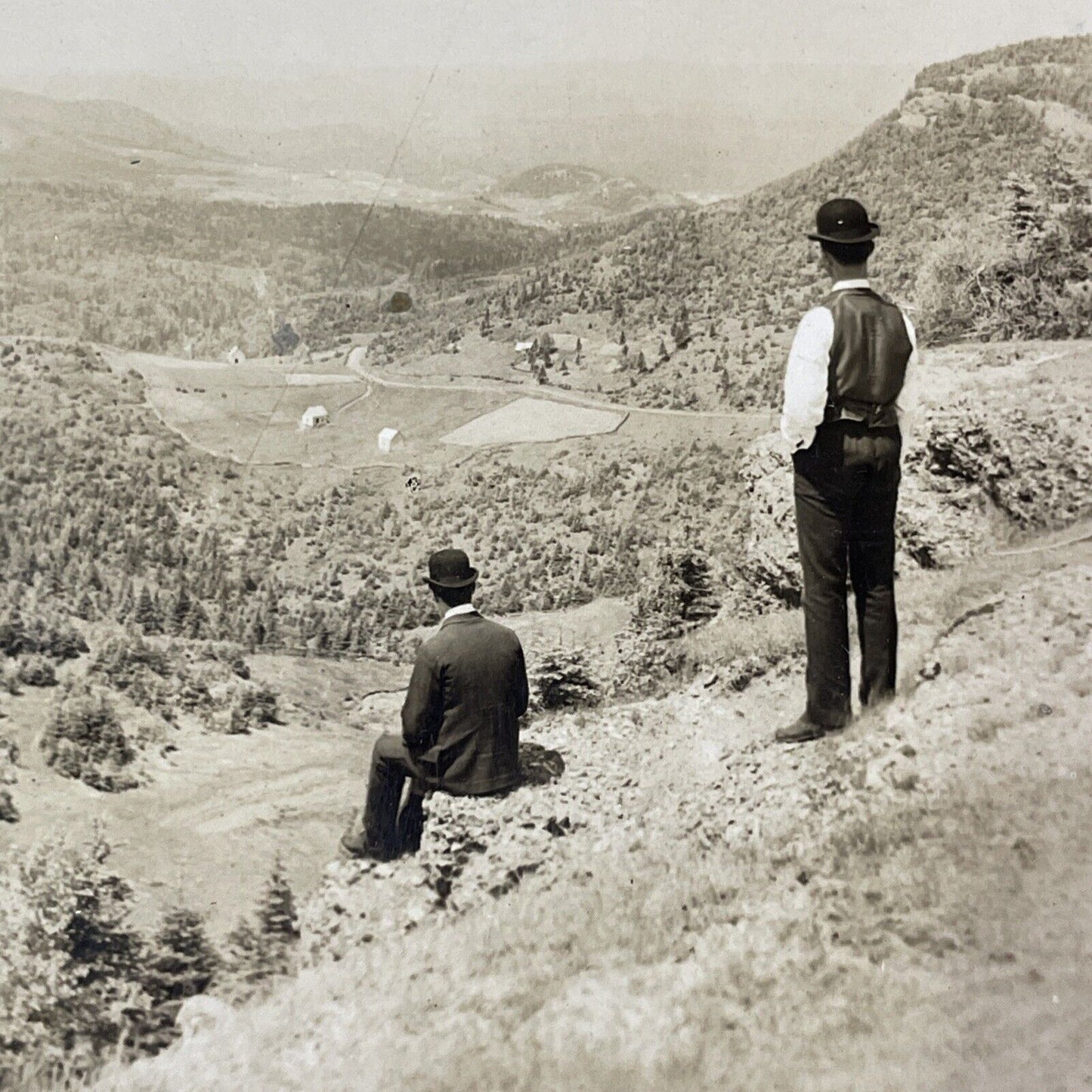 Perce Percé Quebec Canada Stereoview Valley View Antique c1902 Y1771