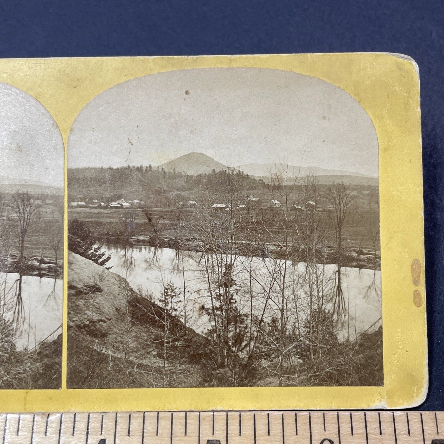 Antique 1860s Sunday Mountain Orford New Hampshire Stereoview Photo Card V2136