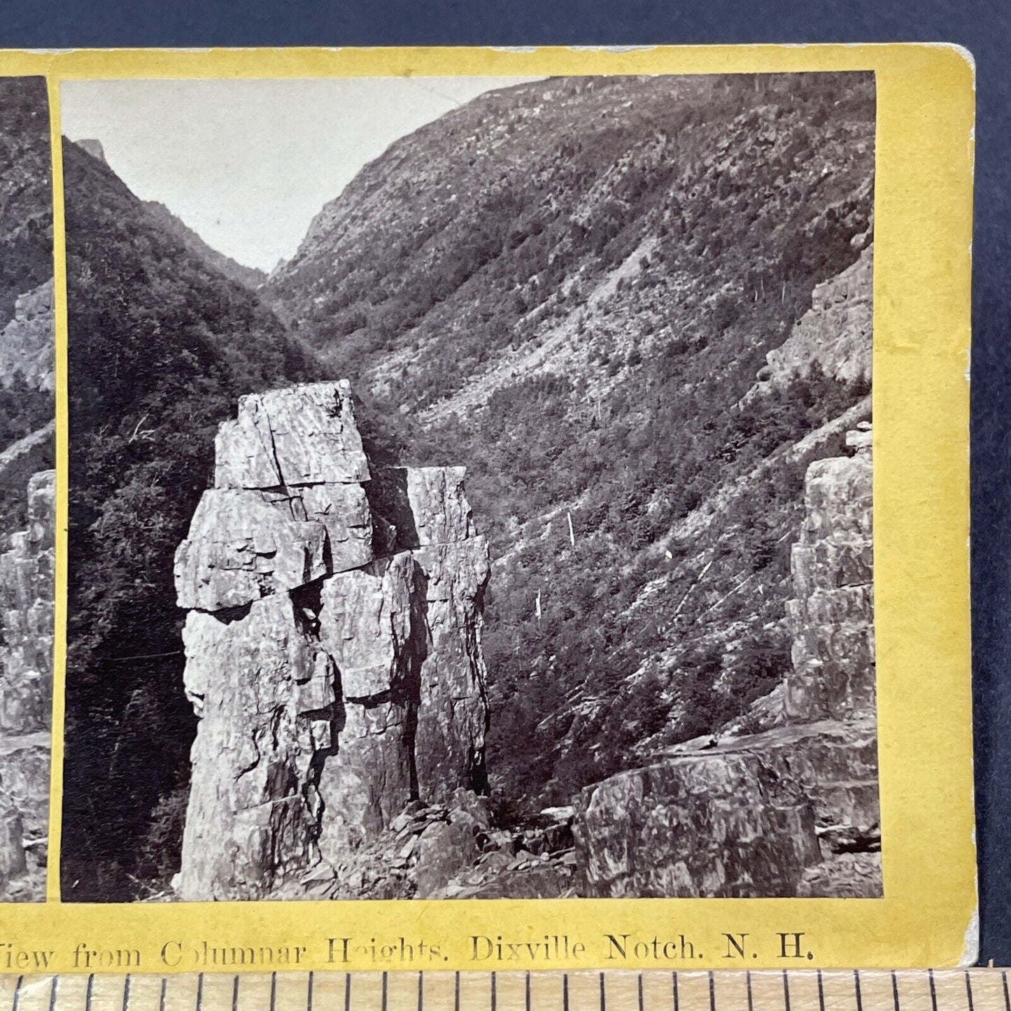 Antique 1866 Rock Column Dixville Notch NH Stereoview Photo Card V1987