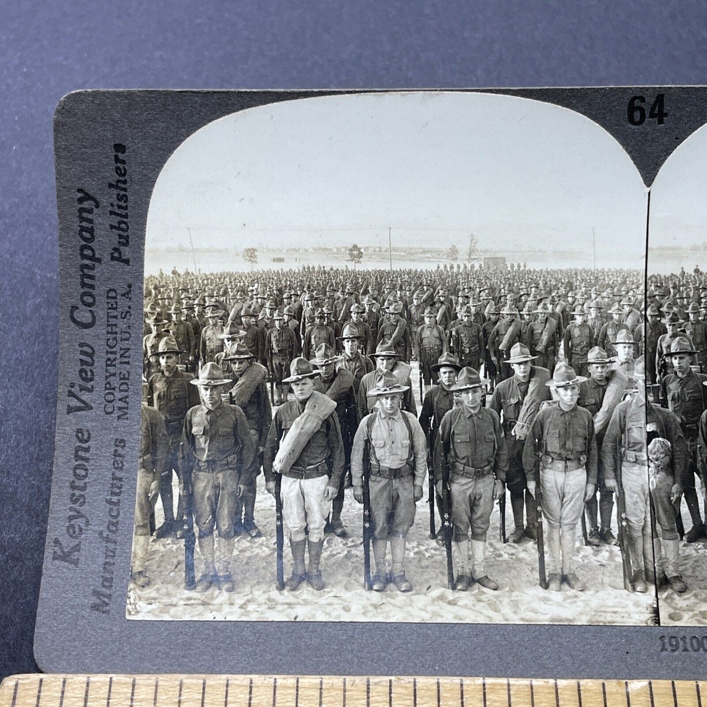 Antique 1918 US Army Prepares For Deployment WW1 Stereoview Photo Card P2744