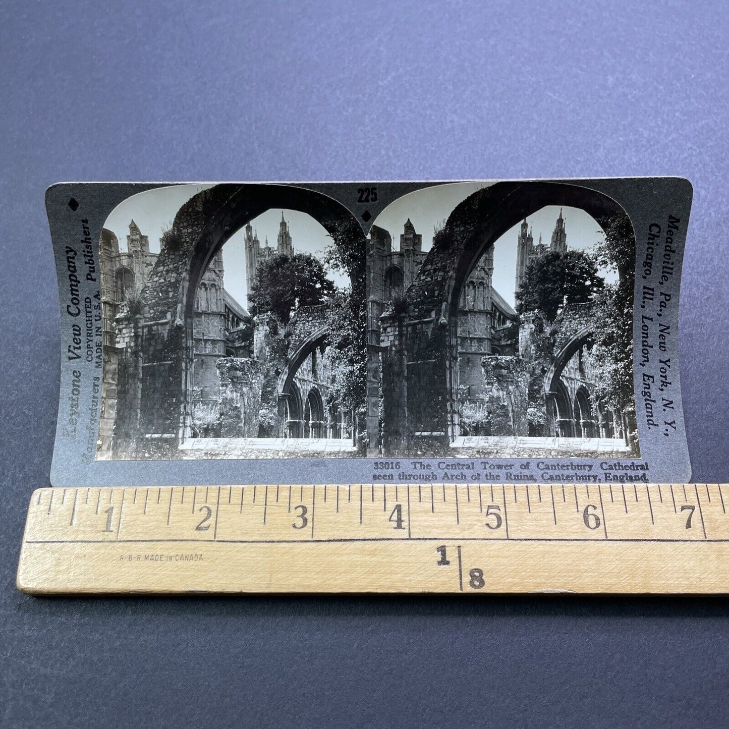 Antique 1920s Canterbury Cathedral Church England Stereoview Photo Card V2954